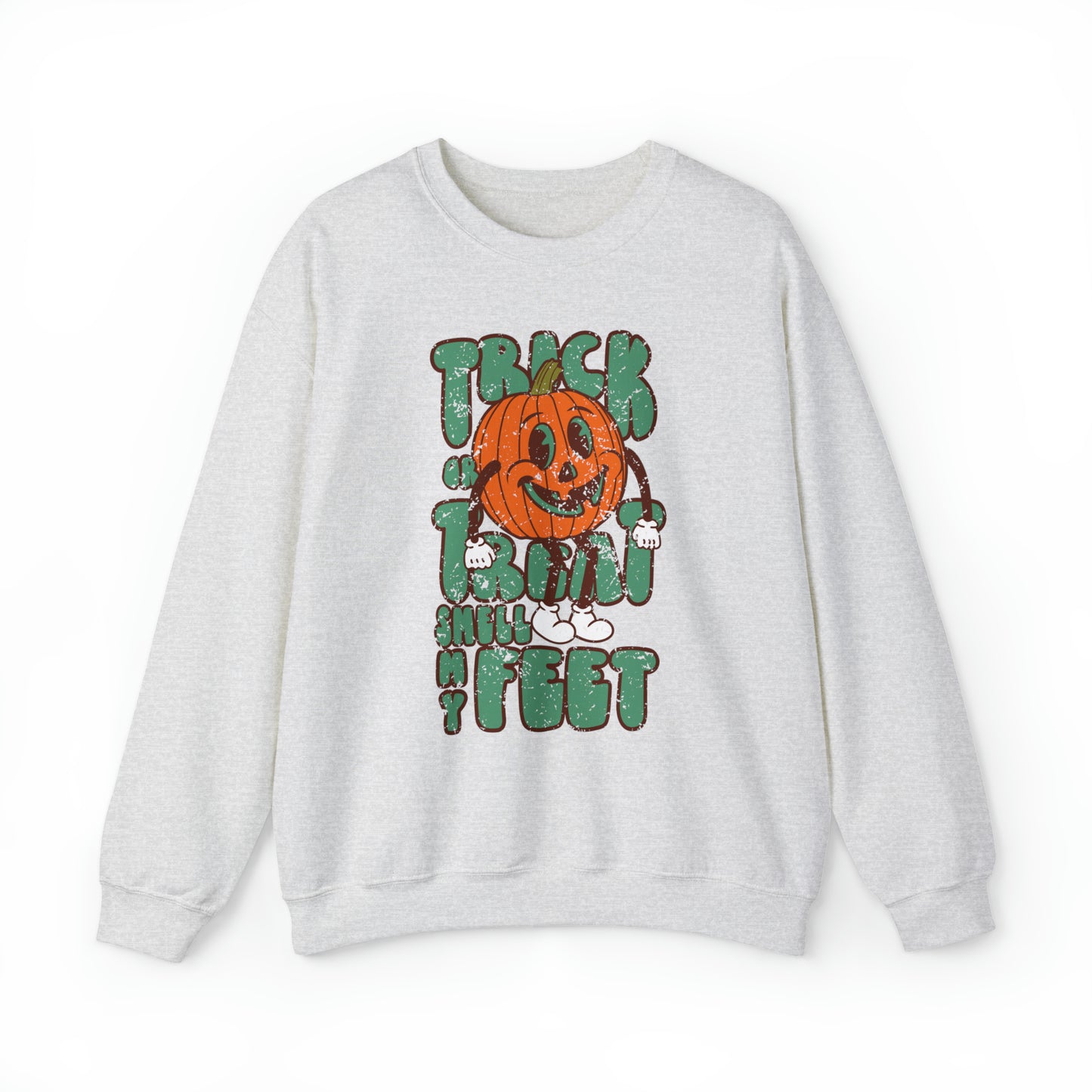 Distressed Trick or Treat Smell My Feet Heavy Blend™ Crewneck Sweatshirt