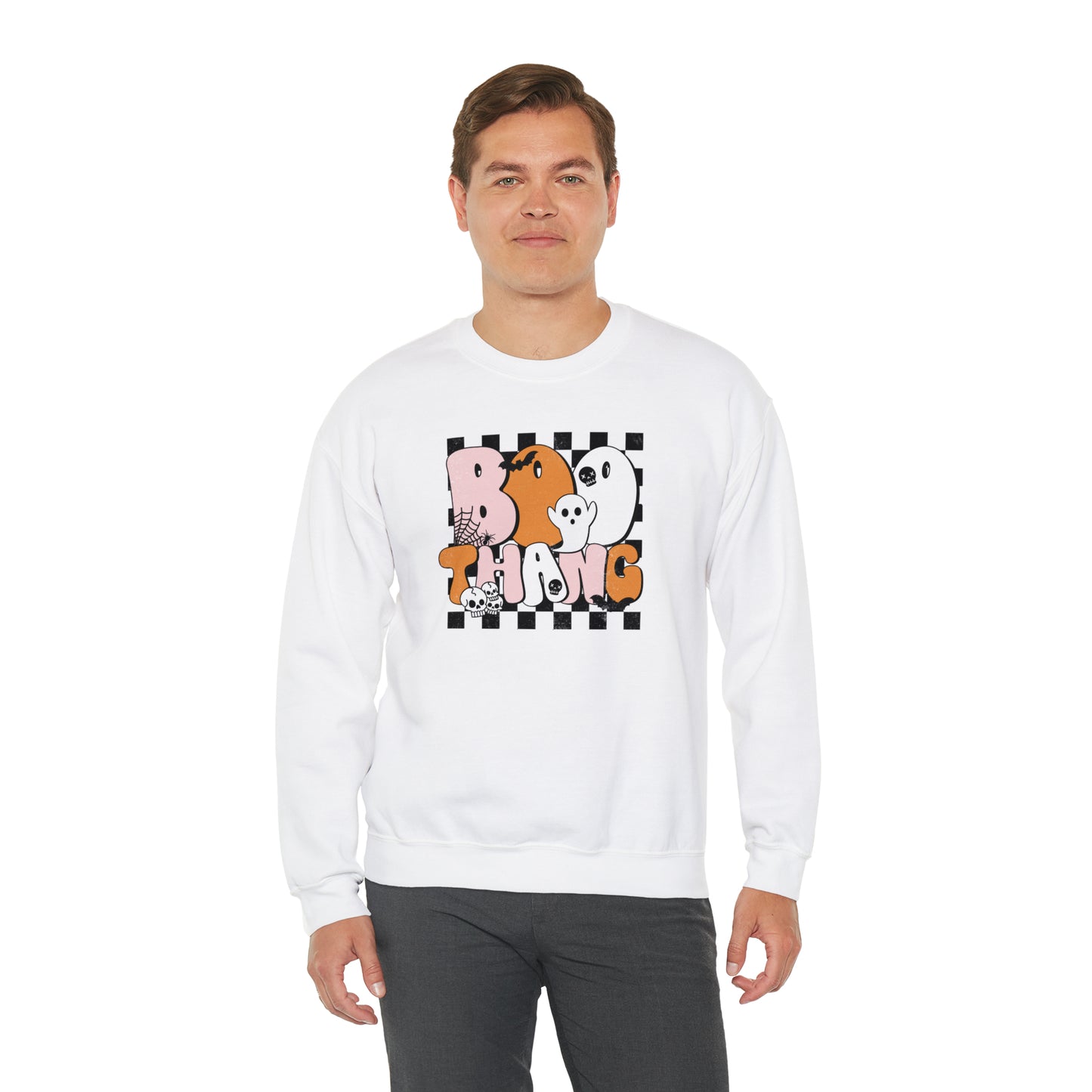 Boo Thang Fall Halloween Retro Warm Colored  Unisex Heavy Blend™ Crewneck Sweatshirt