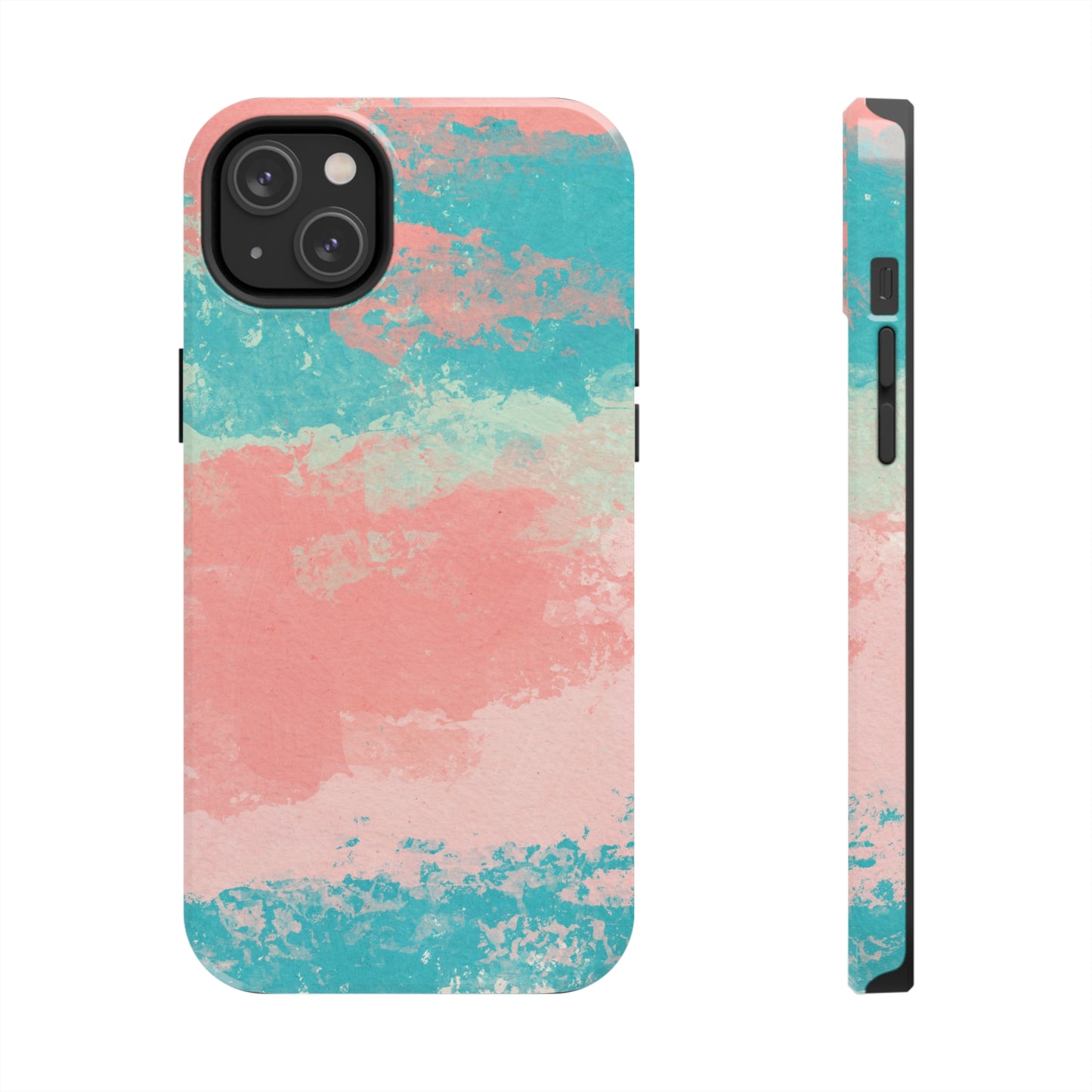 Pink and Turquoise Water Color Tough Phone Cases