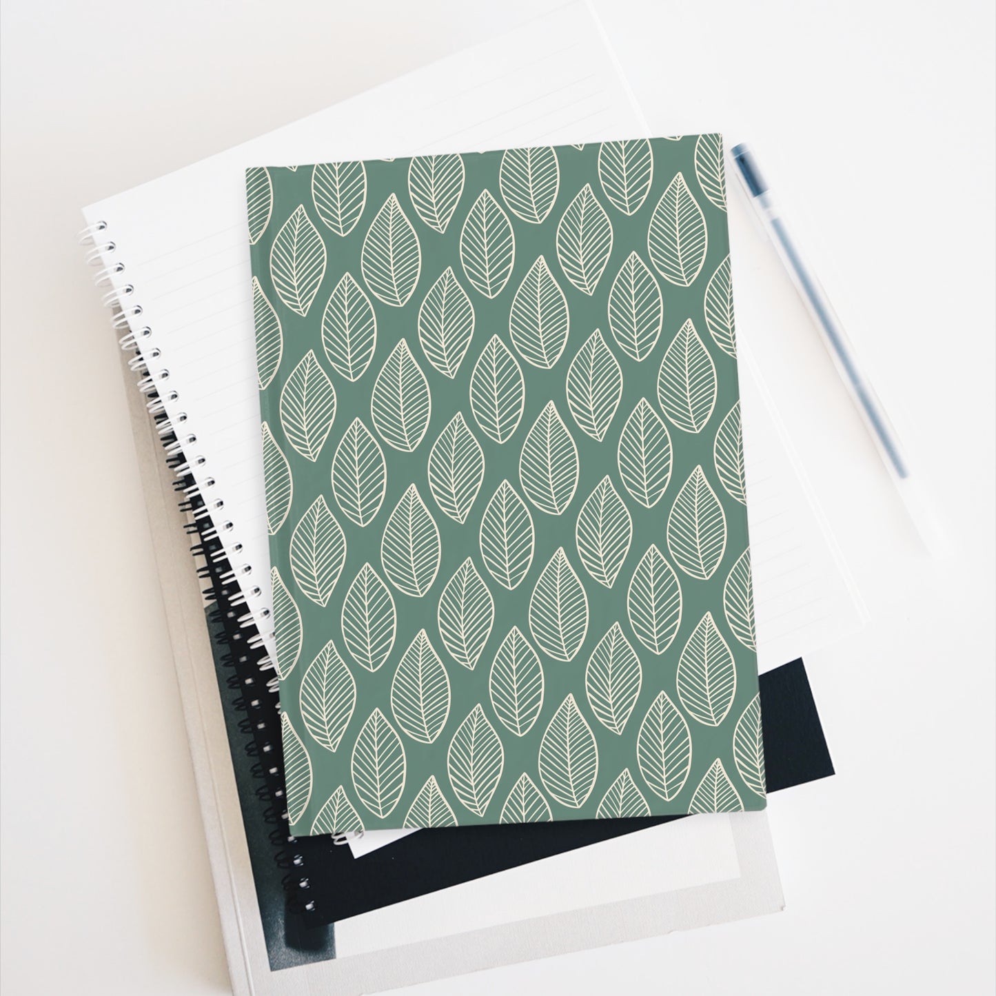 Green Cream Leaf Journal - Blank