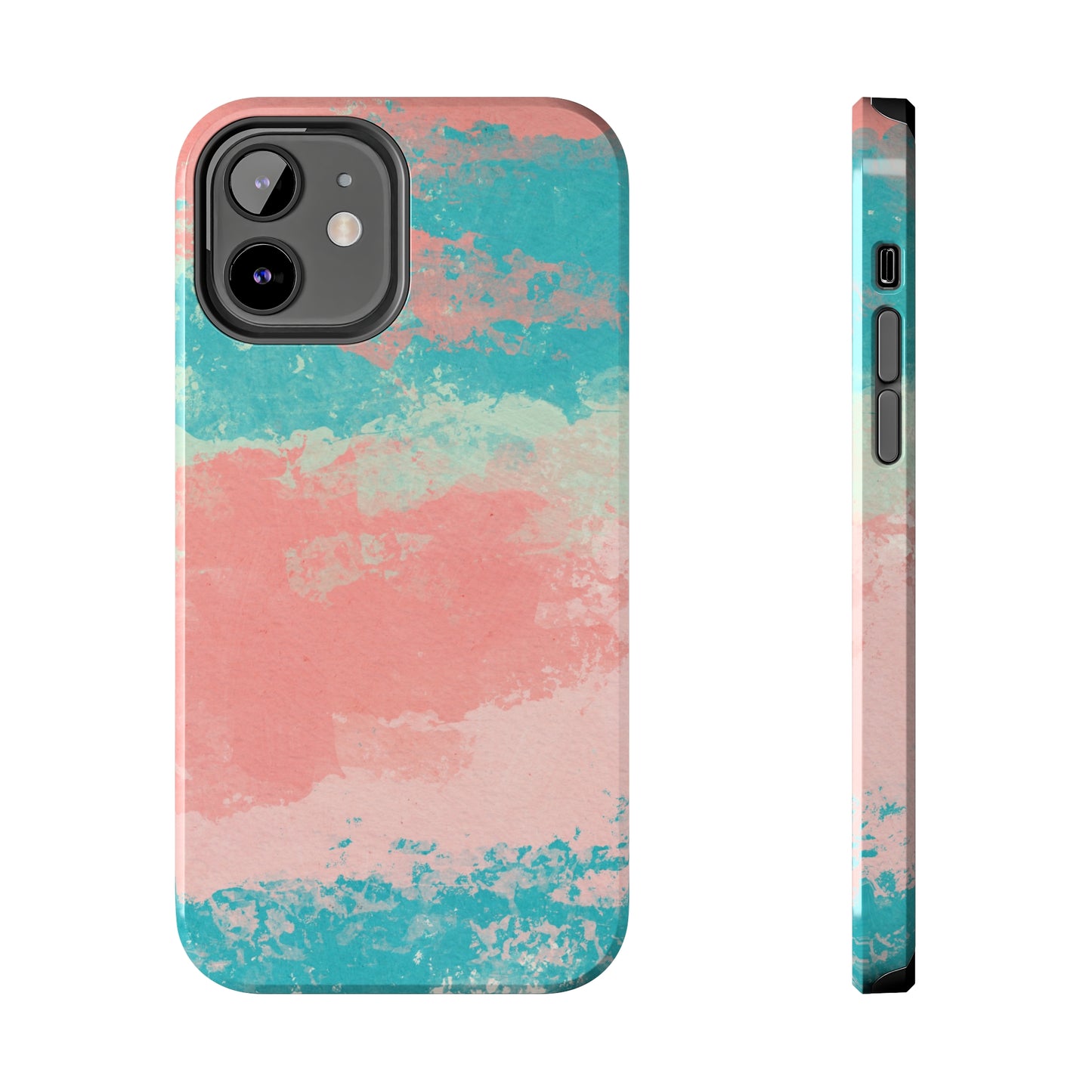 Pink and Turquoise Water Color Tough Phone Cases