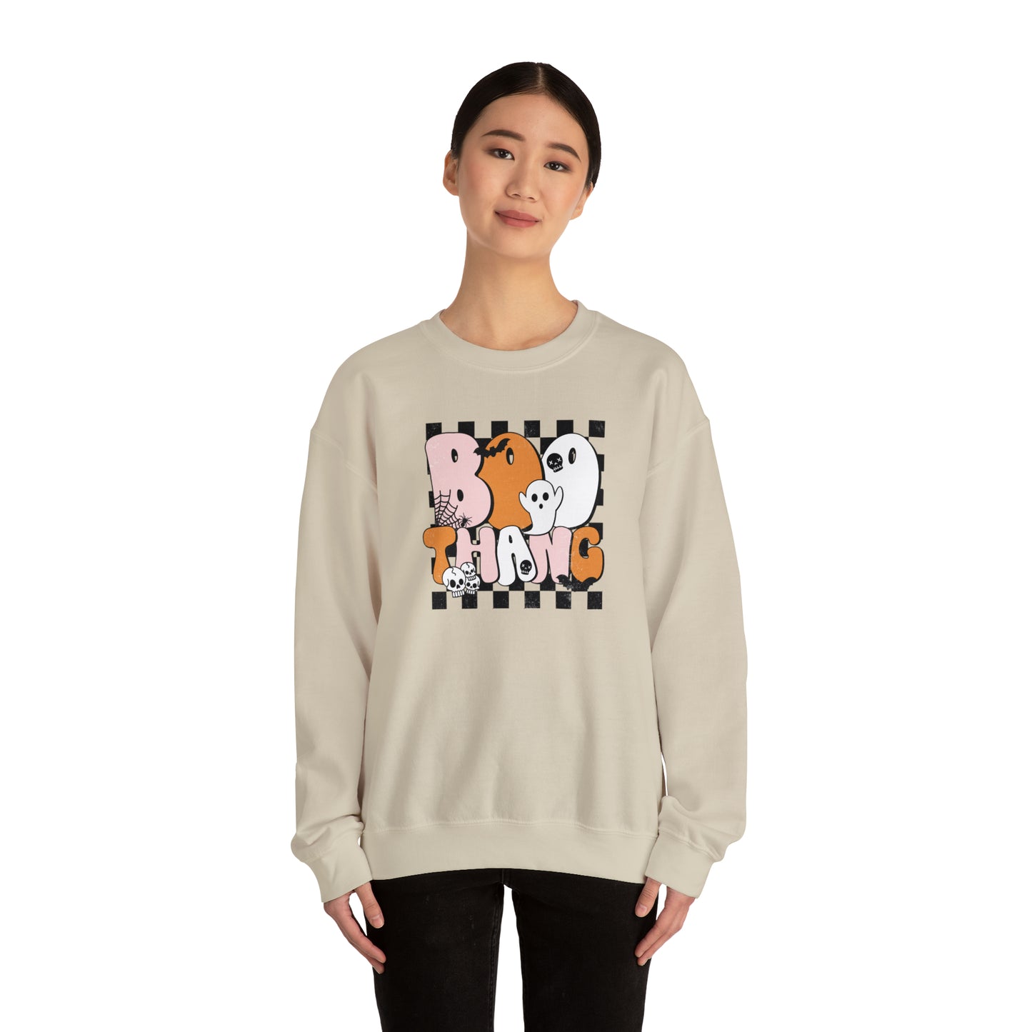 Boo Thang Fall Halloween Retro Warm Colored  Unisex Heavy Blend™ Crewneck Sweatshirt