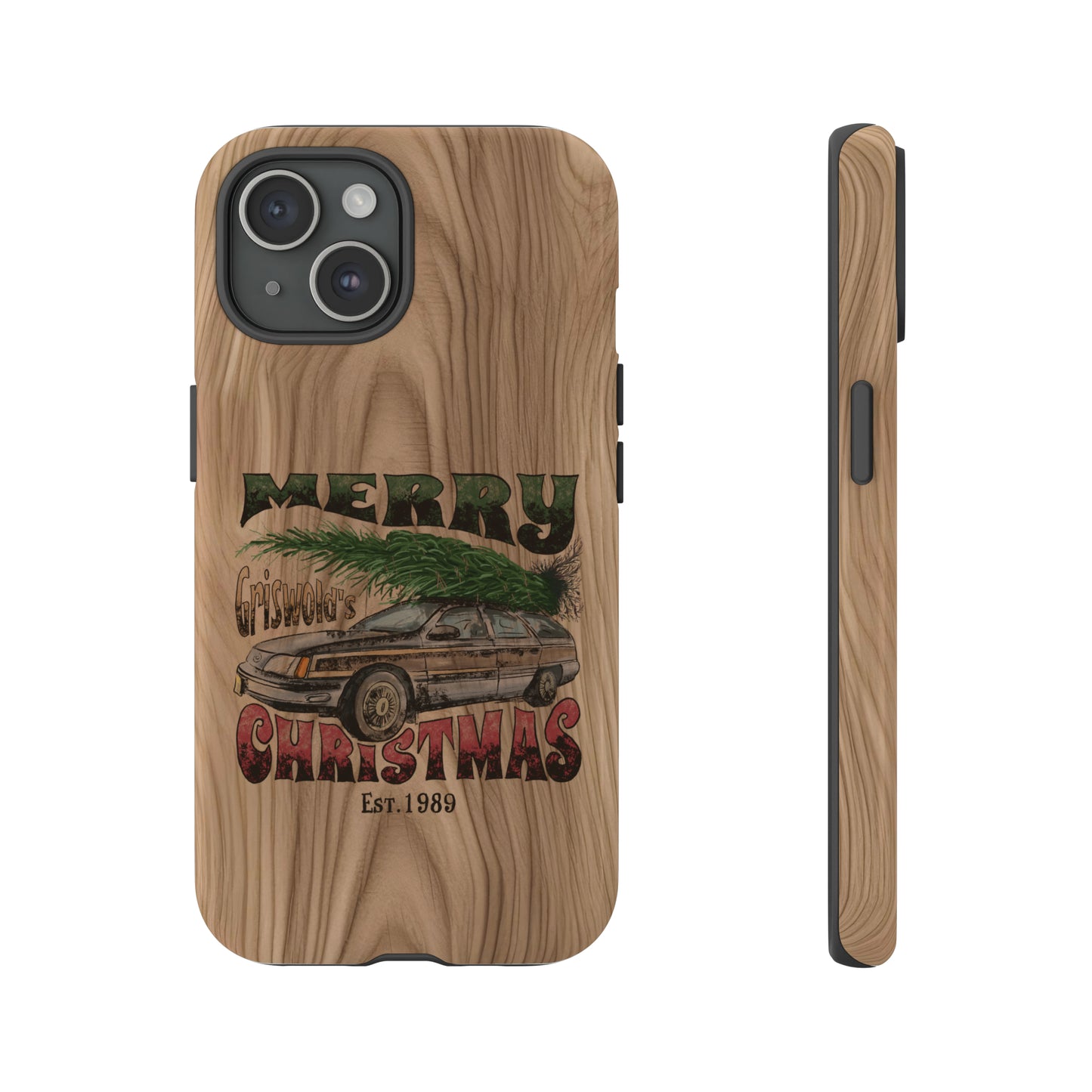 Distressed Merry Griswold's Christmas Tree Station Wagon Holiday Apple iPhone Tough Cases