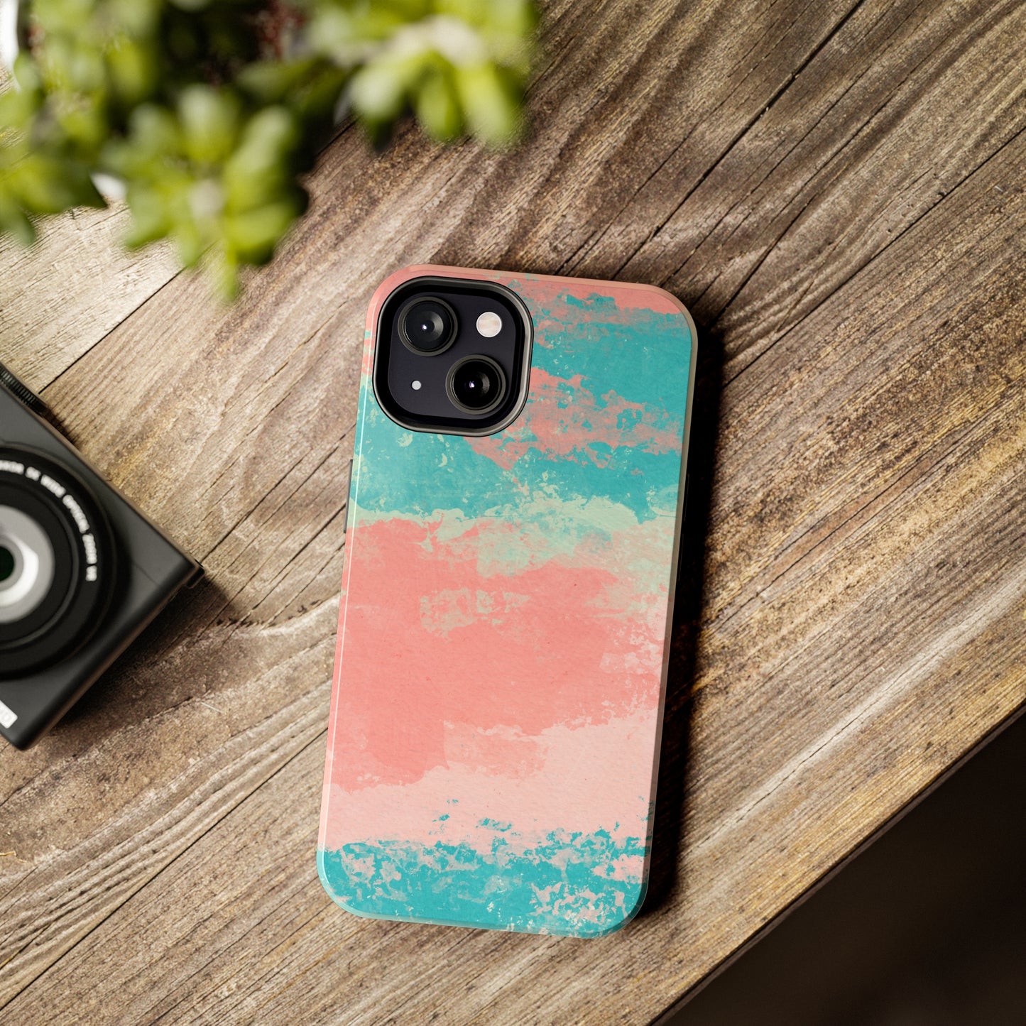 Pink and Turquoise Water Color Tough Phone Cases