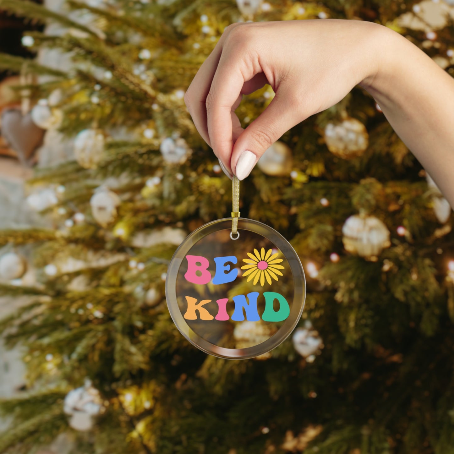 Be Kind Glass Ornament