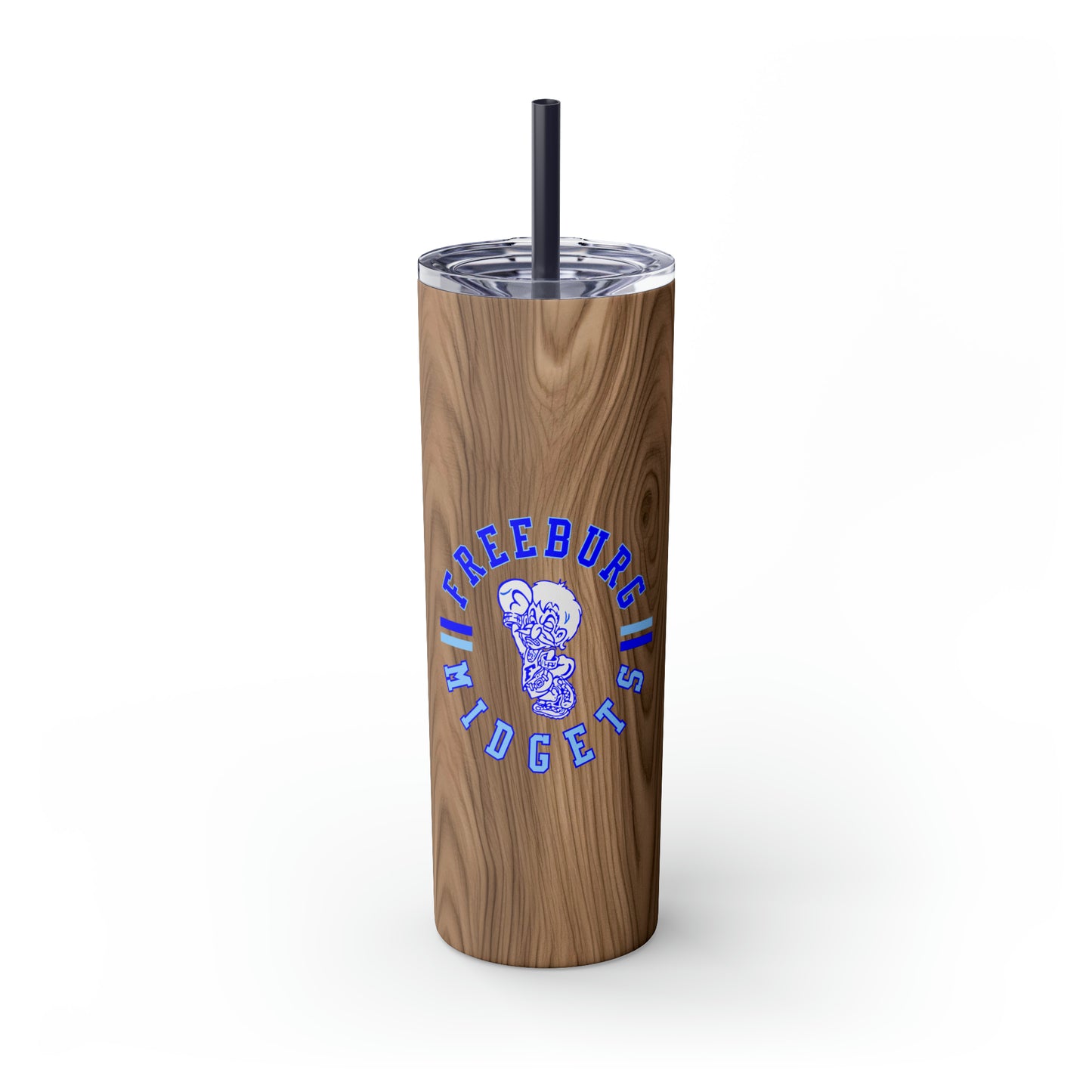 Freeburg Midgets Circle Logo Skinny Tumbler with Pick your Color Straw, 20oz