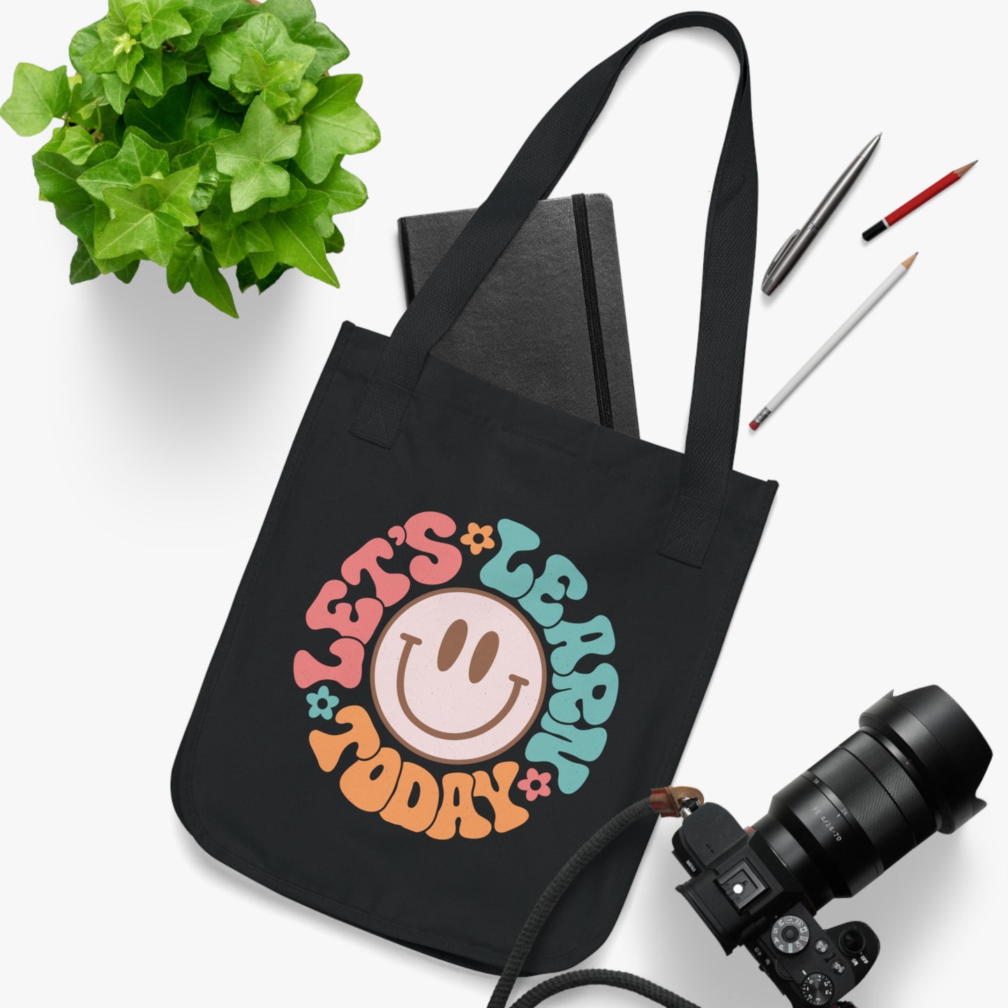 Let's Learn Today Teacher Canvas Tote Bag