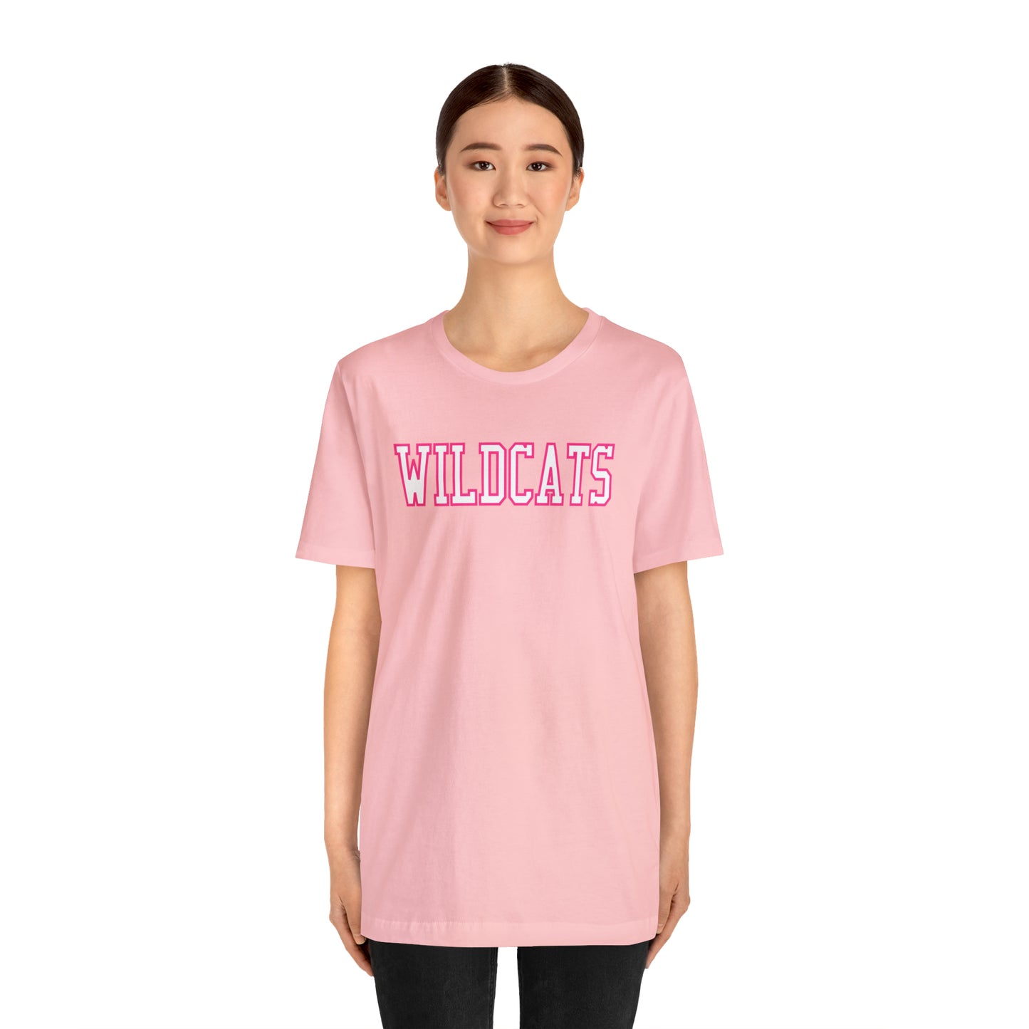 Pink Salem Wildcats Jersey Short Sleeve Tee - Green Print