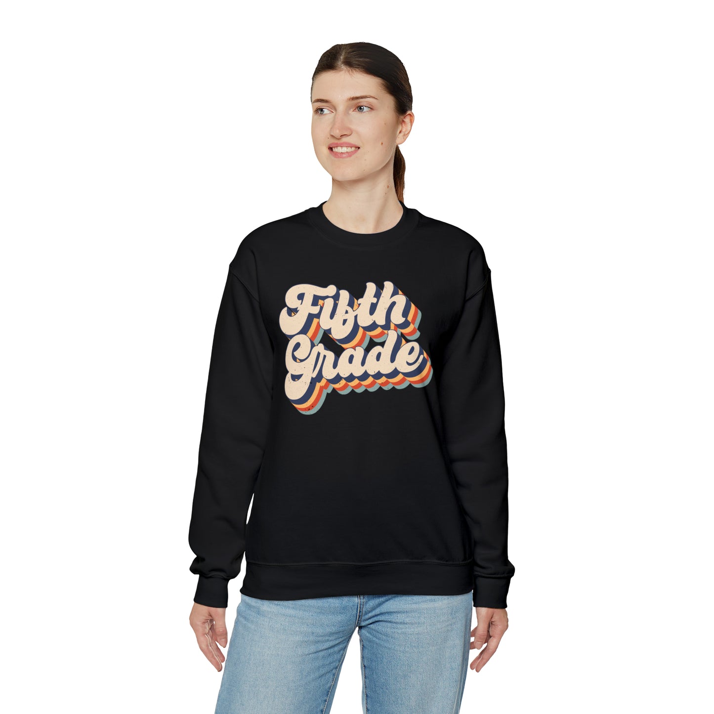 Retro Fifth Grade Unisex Heavy Blend™ Crewneck Sweatshirt