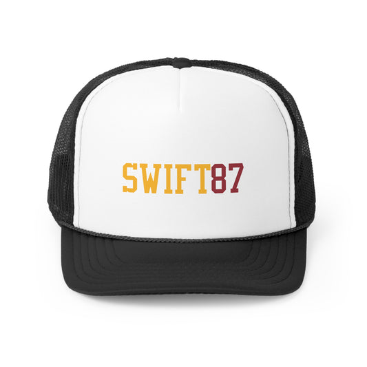 Football Swift 87 Burgundy and Yellow Tall Trucker Caps