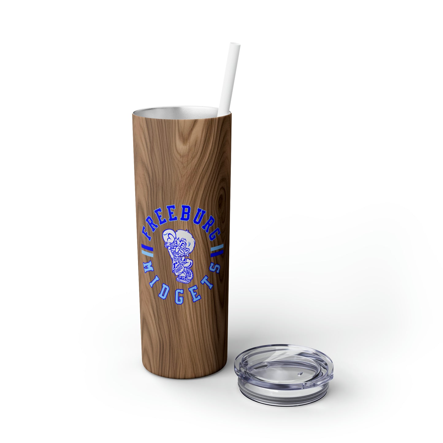 Freeburg Midgets Circle Logo Skinny Tumbler with Pick your Color Straw, 20oz