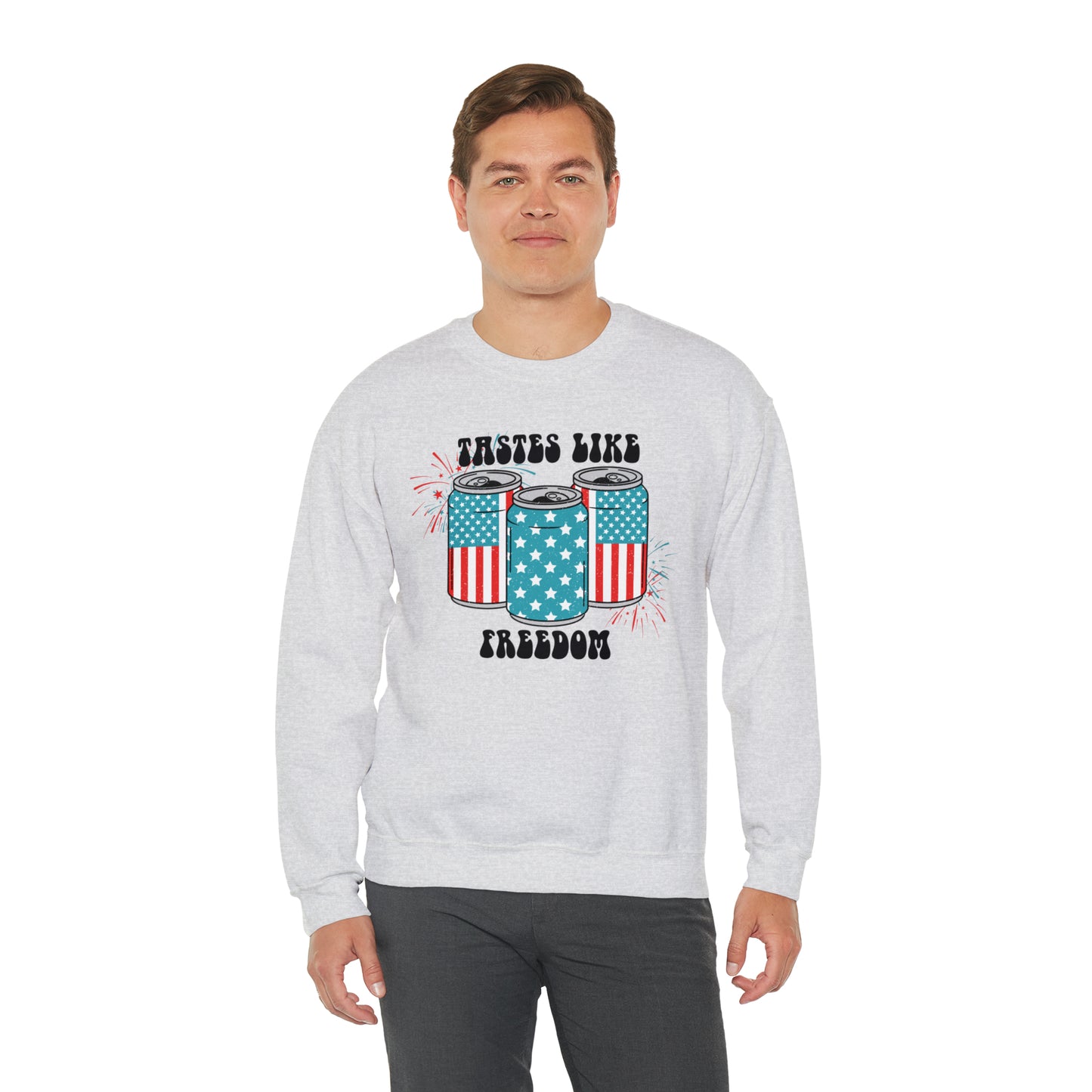 USA America Tastes Like Freedom Party Can Heavy Blend™ Crewneck Sweatshirt