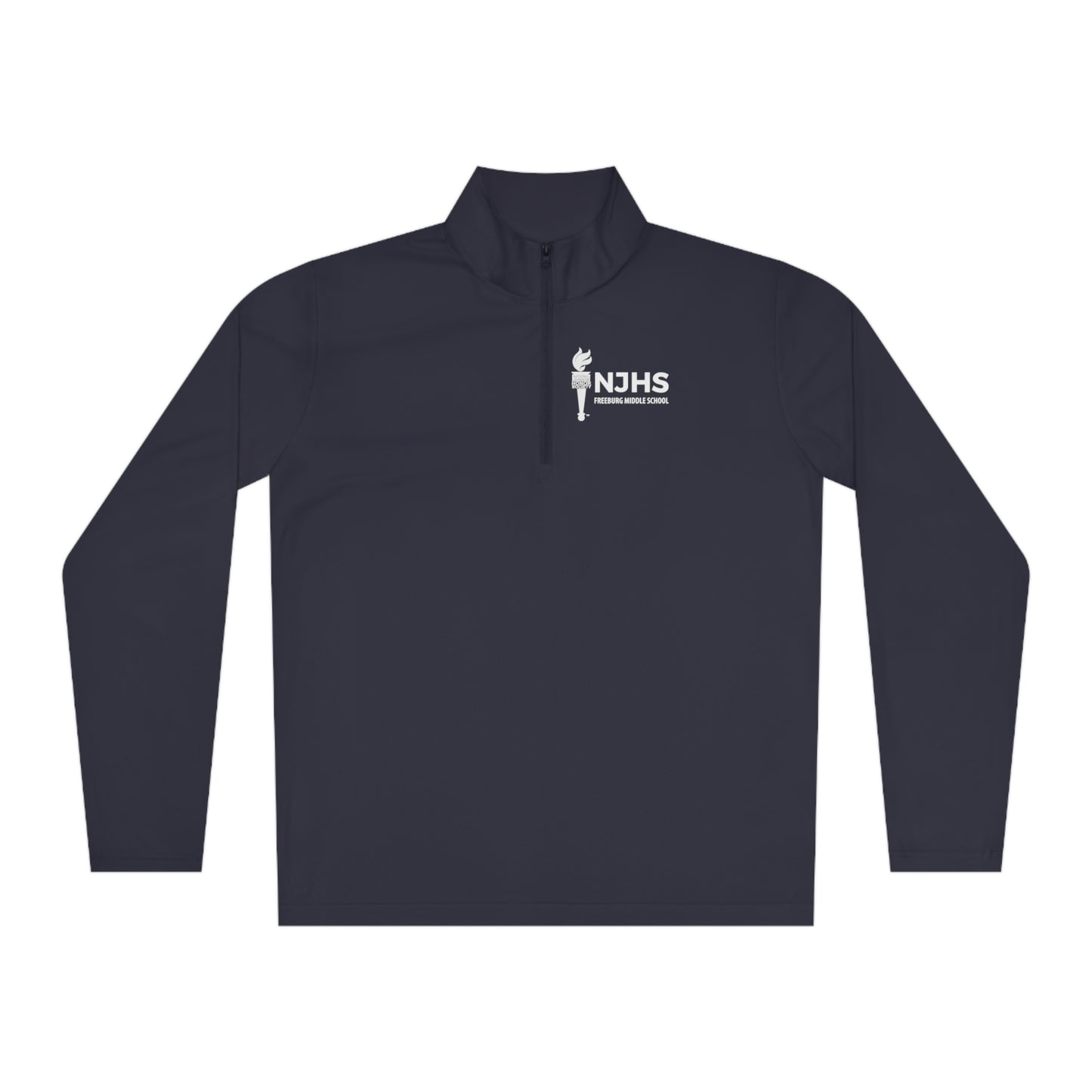 Freeburg Middle School NJHS White Print Unisex Quarter-Zip Pullover