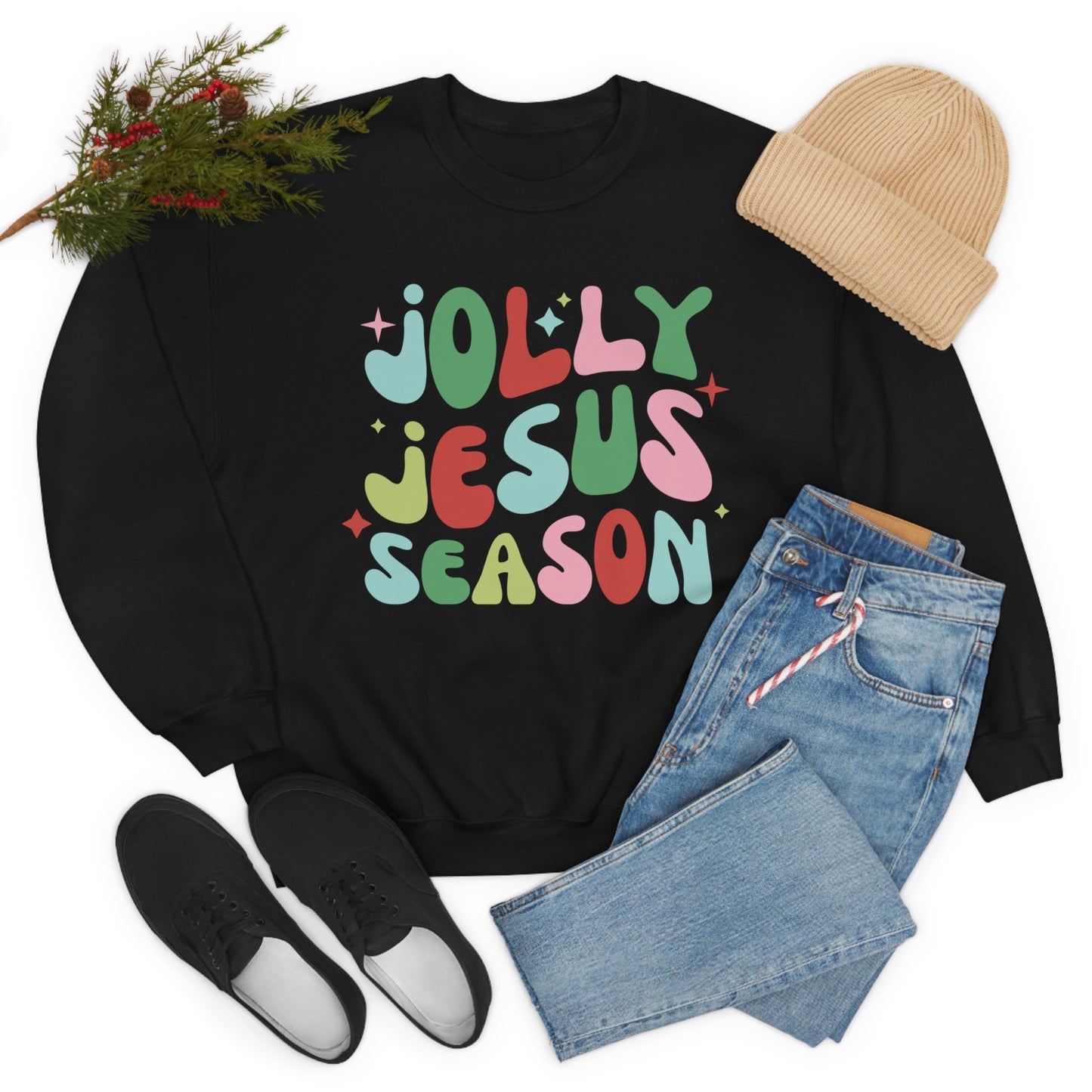 Jolly Jesus Season Heavyweight Crewneck Sweatshirt