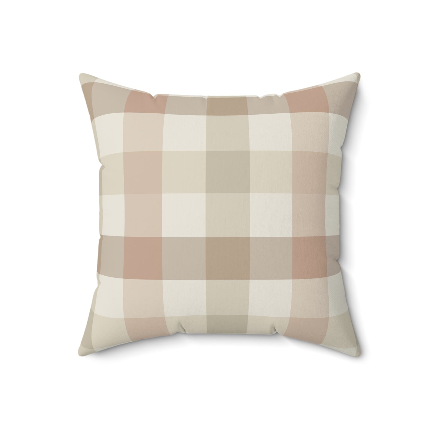 Plaid Cream Fall/ Halloween Spun Polyester Square Pillow