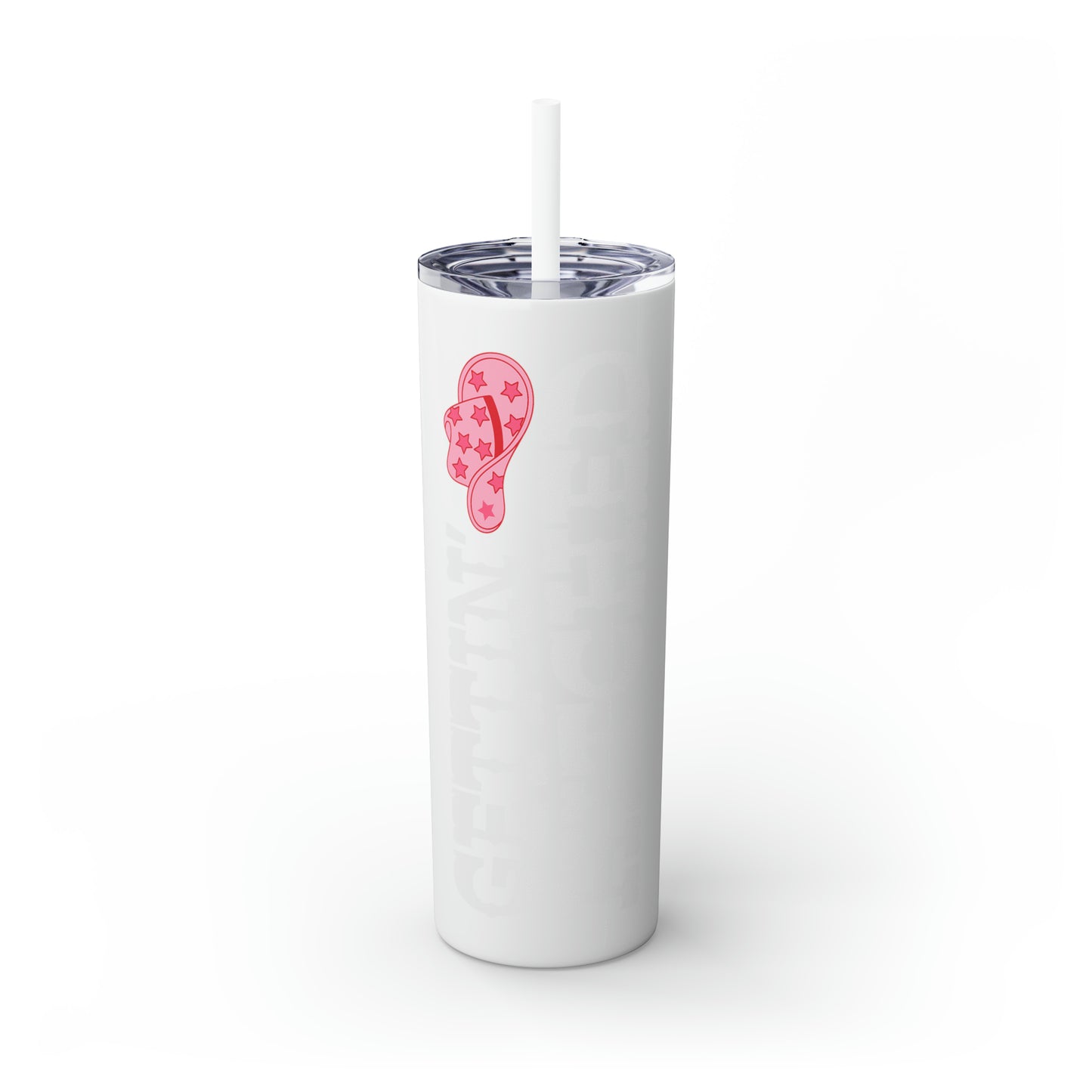 Gettin Hitched Skinny Tumbler with Straw, 20oz