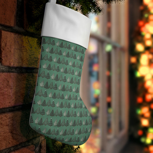 Evergreen Trees Holiday Stocking