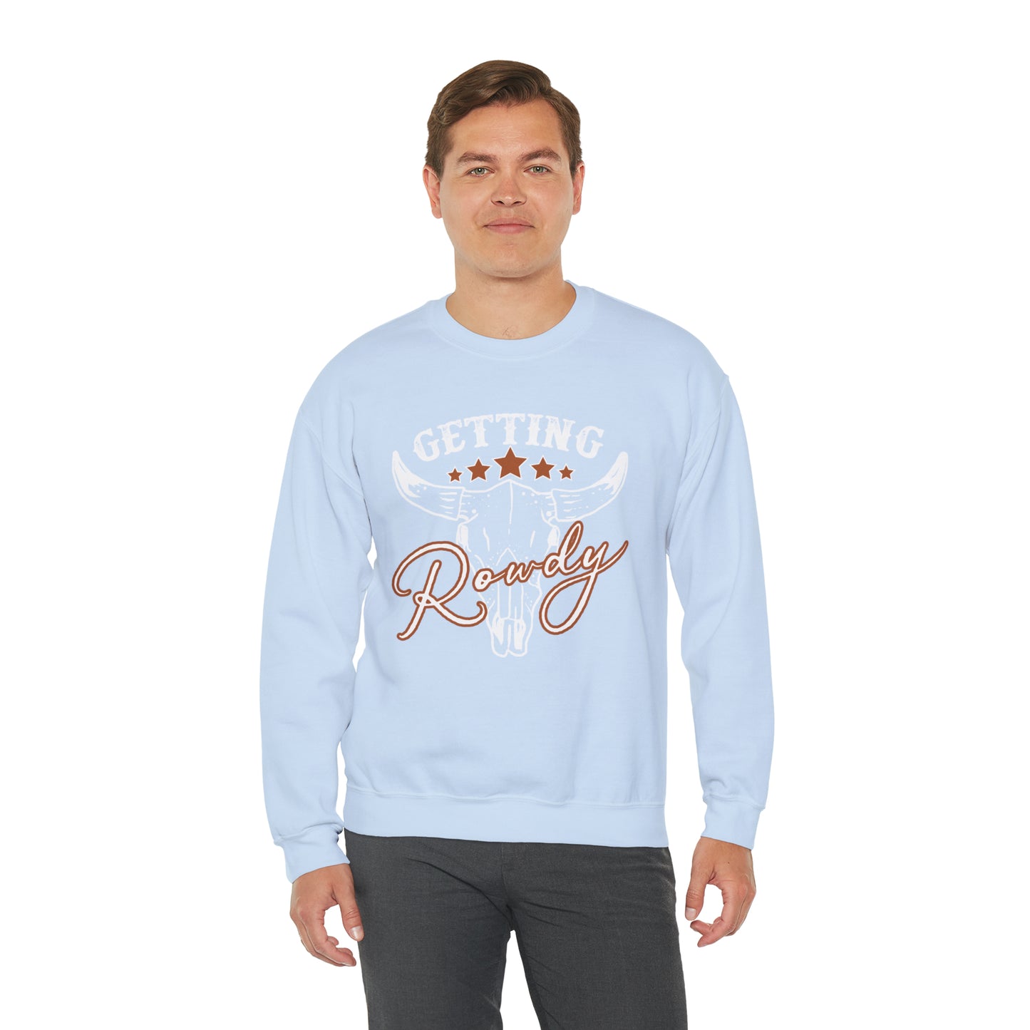 Vintage Getting Rowdy Party/ Bridesmaid/ Groomsman Unisex Heavy Blend™ Crewneck Sweatshirt - White Ink