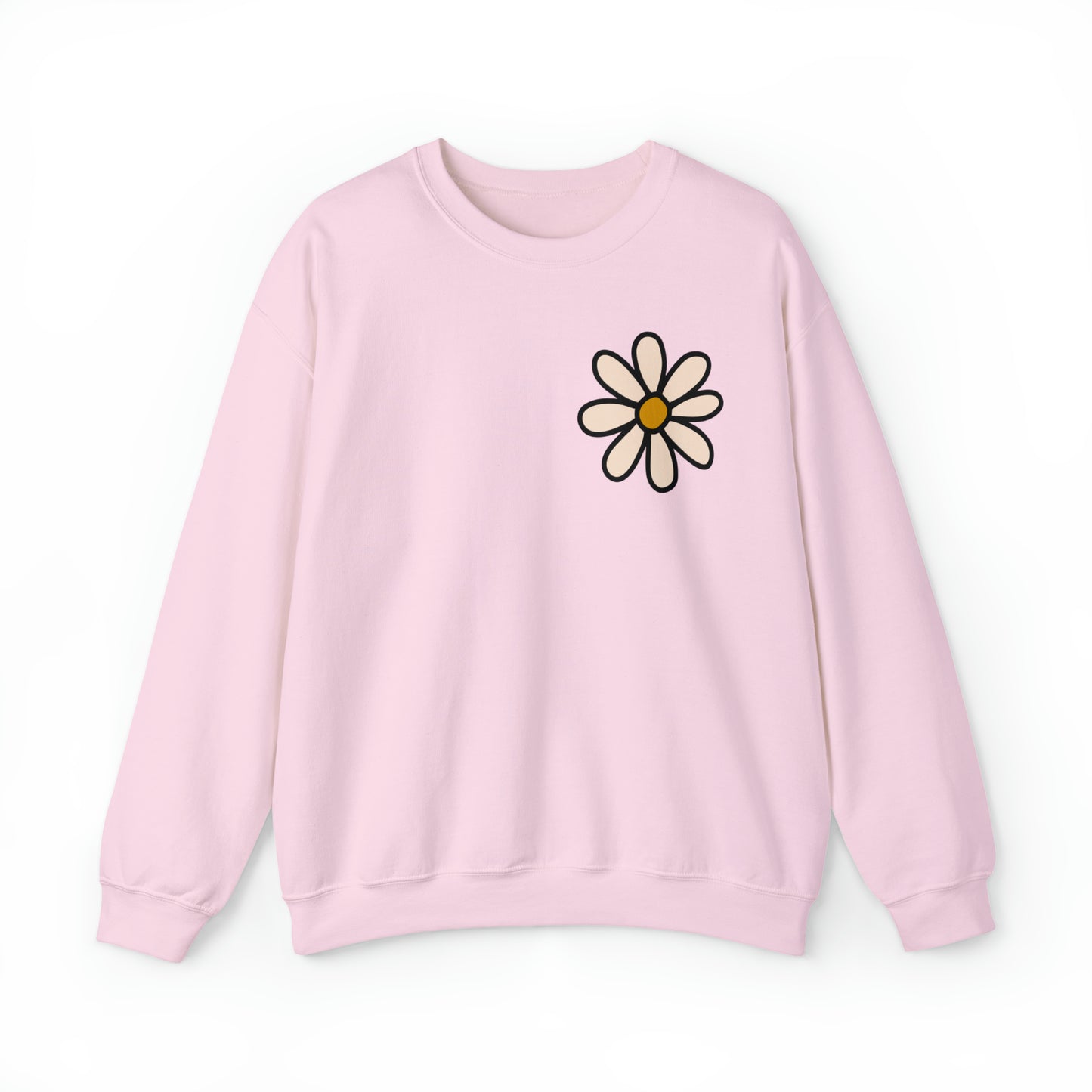 Distressed Daisy Love Like Jesus -  Front and Back Design Heavy Blend™ Crewneck Sweatshirt