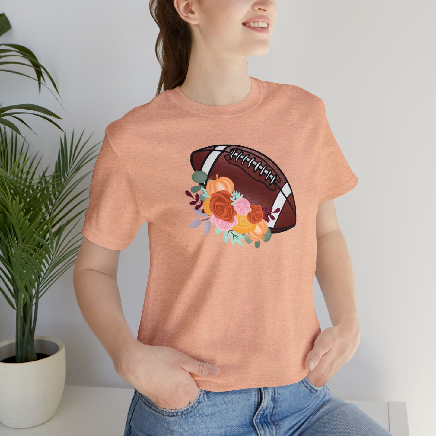 Fall Floral Football  T-Shirt