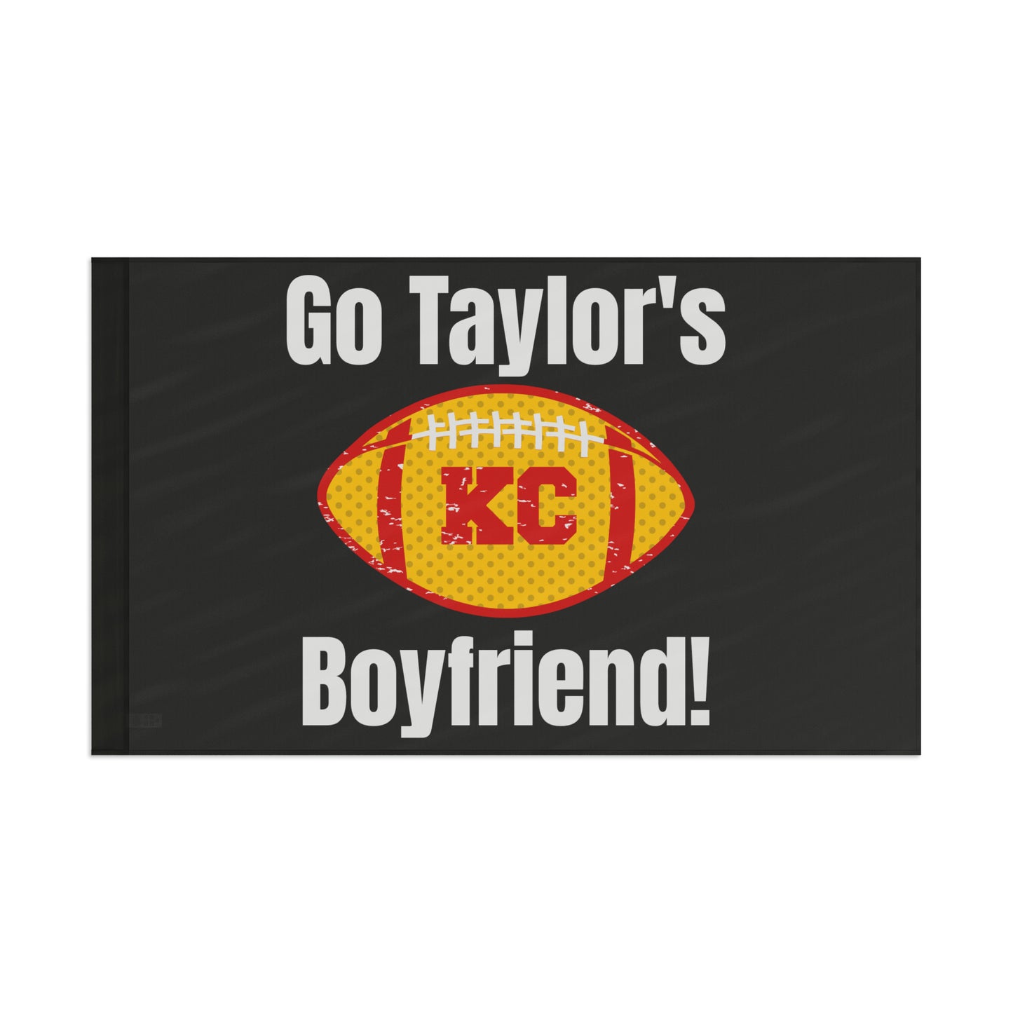 Go Taylor's Boyfriend Swift and Kelce Football Flag - Black