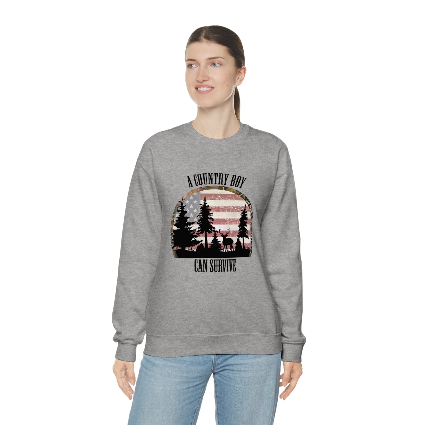 "A Country Boy Can Survive" - Unisex Heavy Blend™ Crewneck Sweatshirt