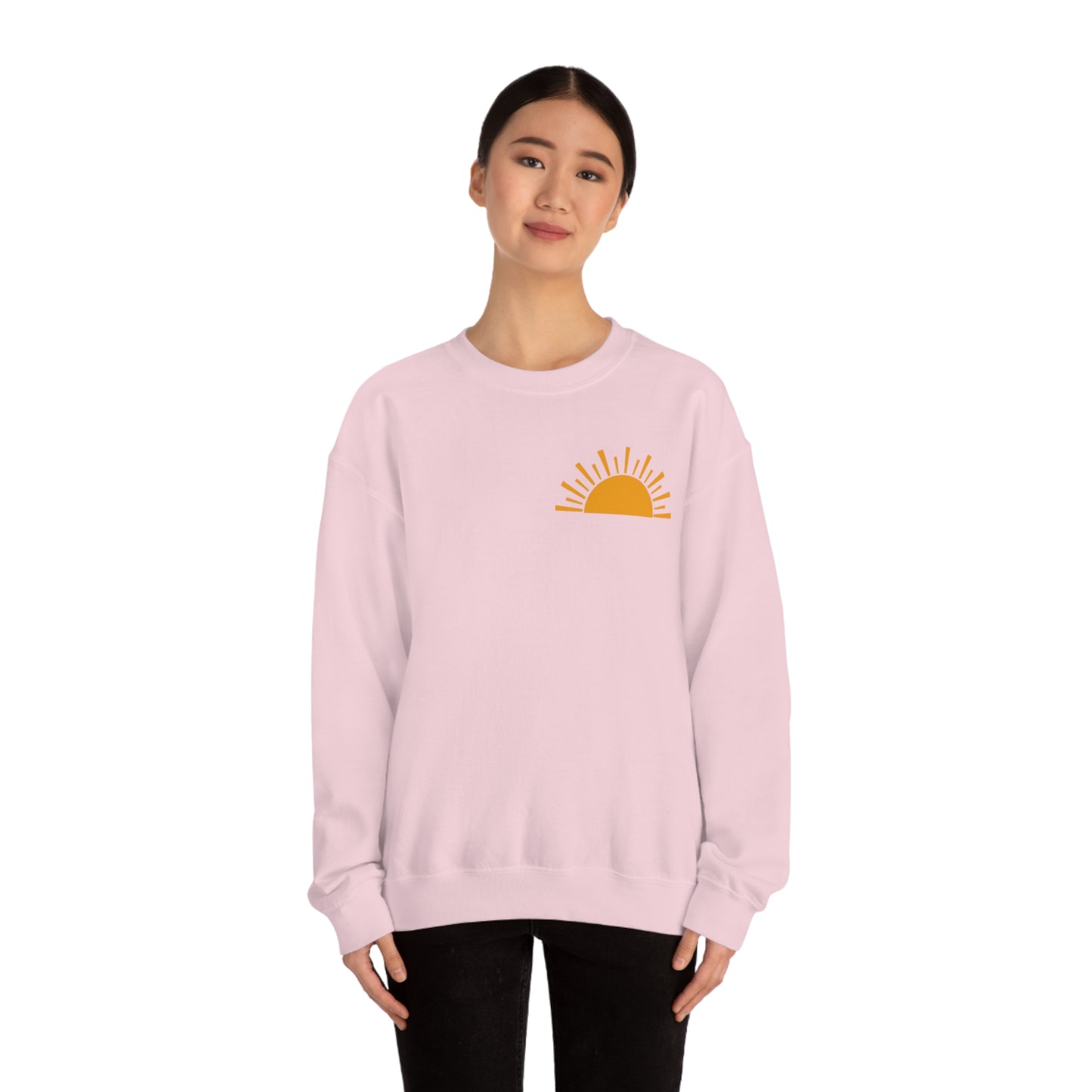 "Sunshine on My Mind" (Front & Back Design) - Unisex Heavy Blend™ Crewneck Sweatshirt