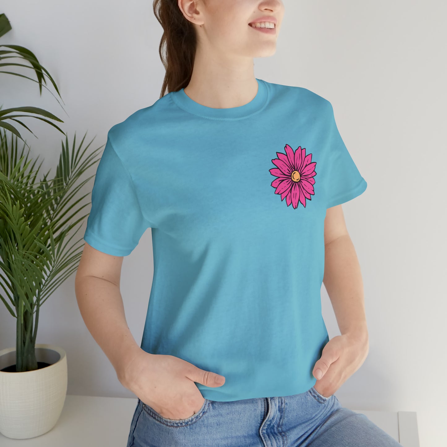 TWO SIDED Positive Energy T-Shirt (Flower on Front - Positive Energy on Back) Christian T-Shirt