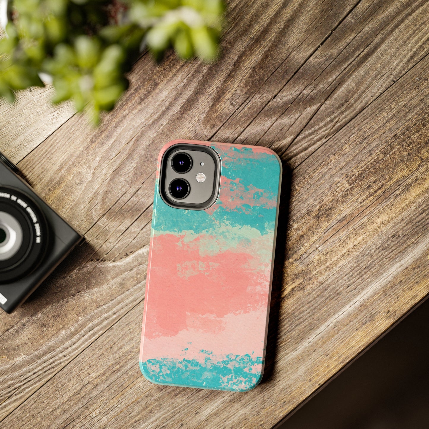 Pink and Turquoise Water Color Tough Phone Cases