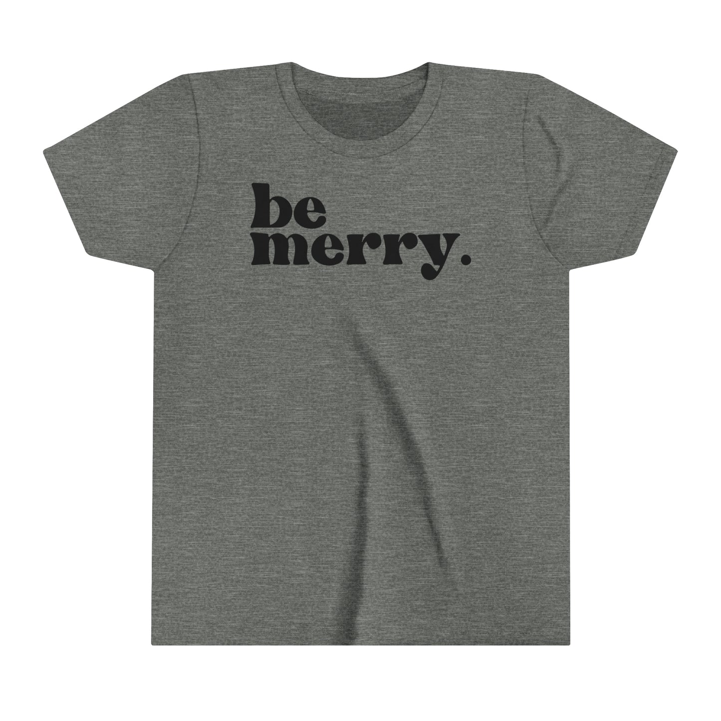 YOUTH - Be Merry Christmas/ Holiday Youth Short Sleeve Tee