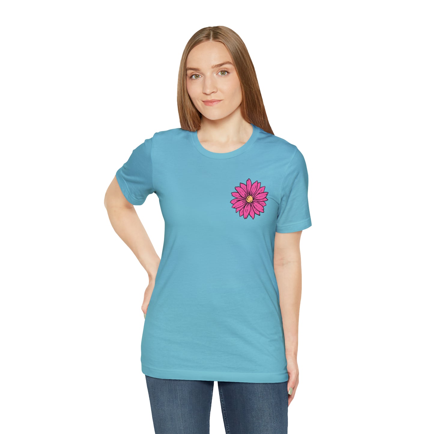 TWO SIDED Positive Energy T-Shirt (Flower on Front - Positive Energy on Back) Christian T-Shirt