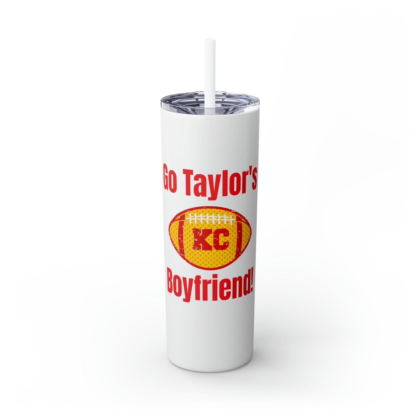 Go Taylor's Boyfriend Swift Kelce Football Skinny Tumbler with Straw, 20oz