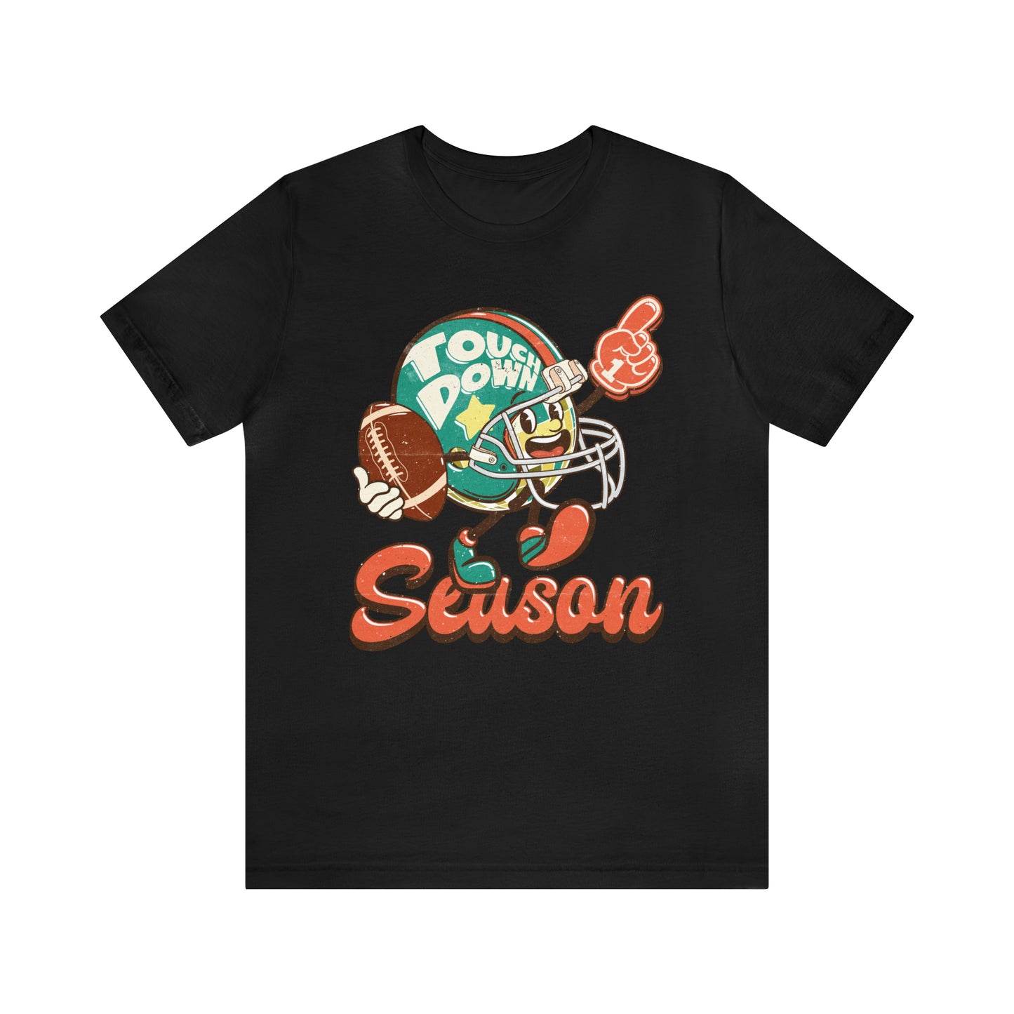 Football Season Football Helmet Character Holding Football T-Shirt