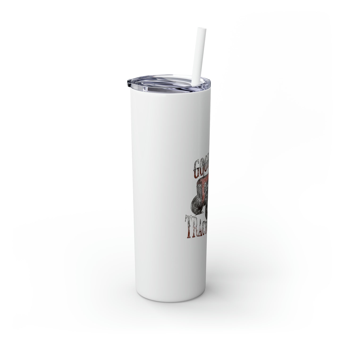 Country Cow Print  Skinny Tumbler with Straw, 20oz