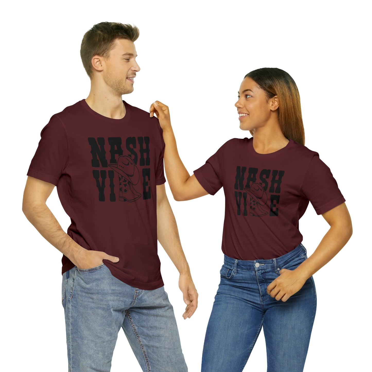 Nashville Country Shirts with Cowboy Boots as LL Unisex Jersey Short Sleeve Tee