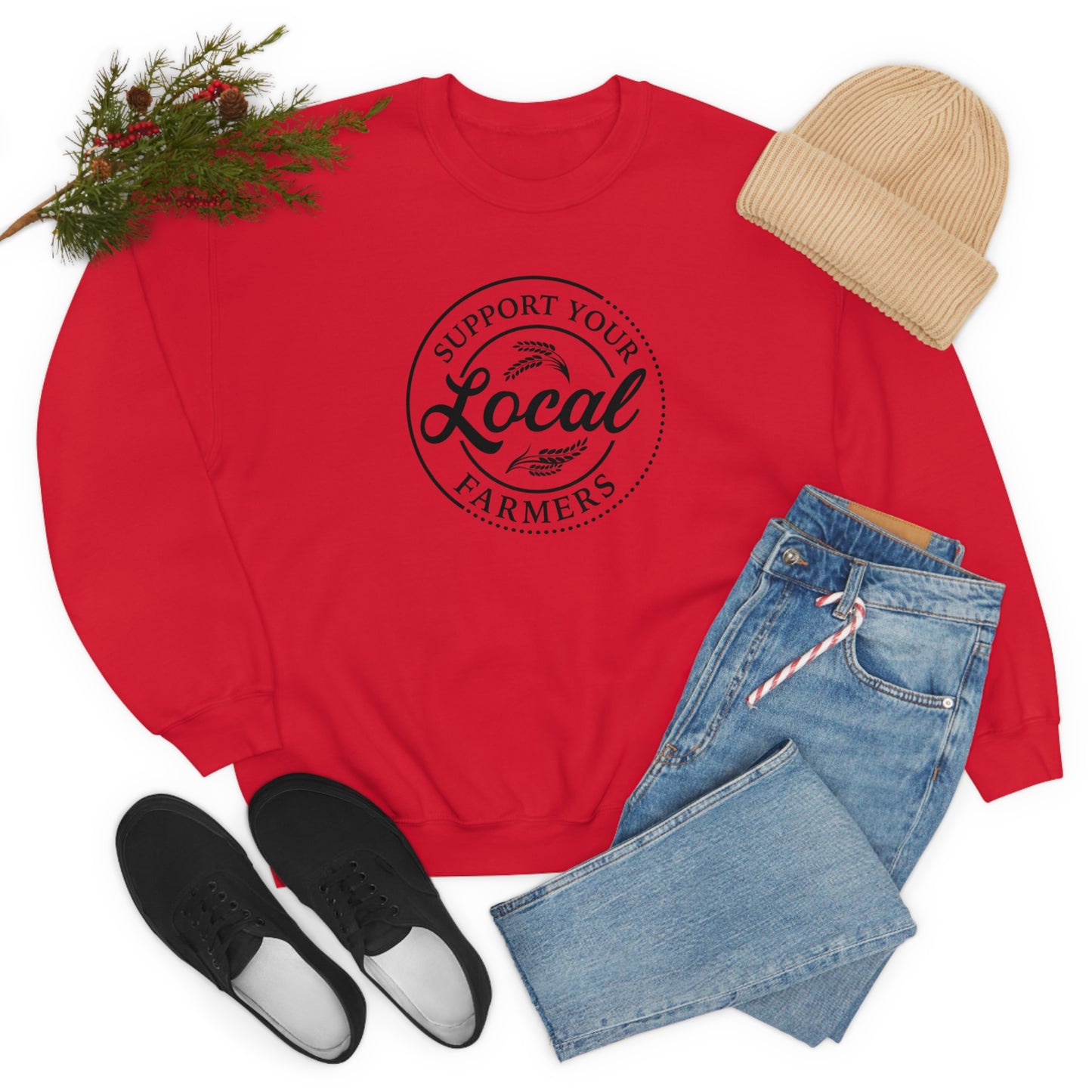 "Support Your Local Farmers" - Unisex Heavy Blend™ Crewneck Sweatshirt