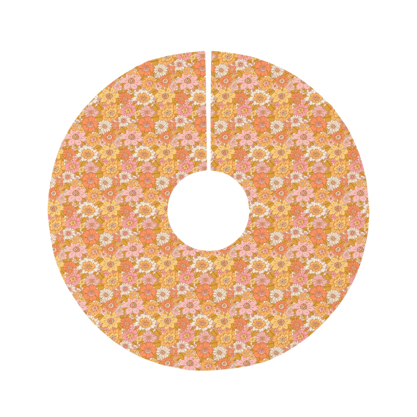 Retro Floral Round Tree Skirt