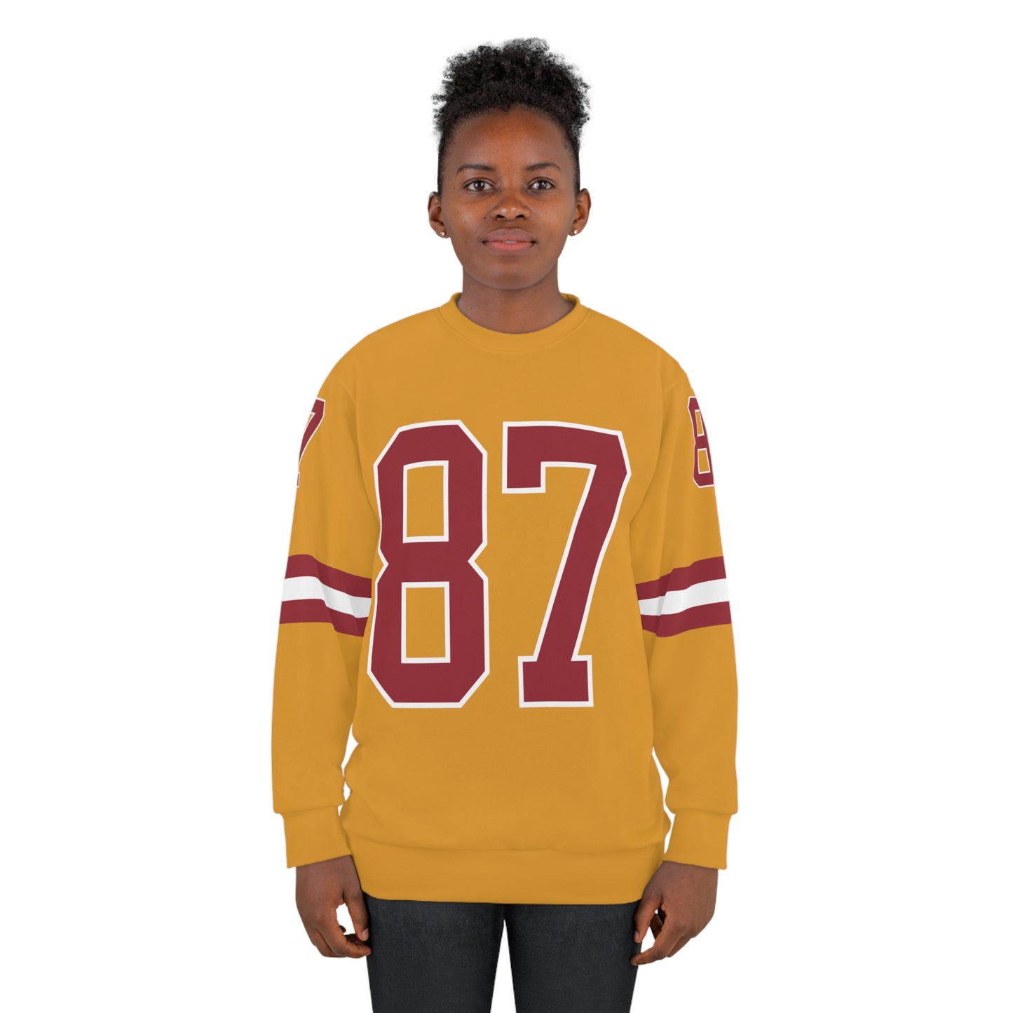 Swift Football Yellow Cuff/ Burgundy Numbers Sweatshirt - Yellow/Burgundy