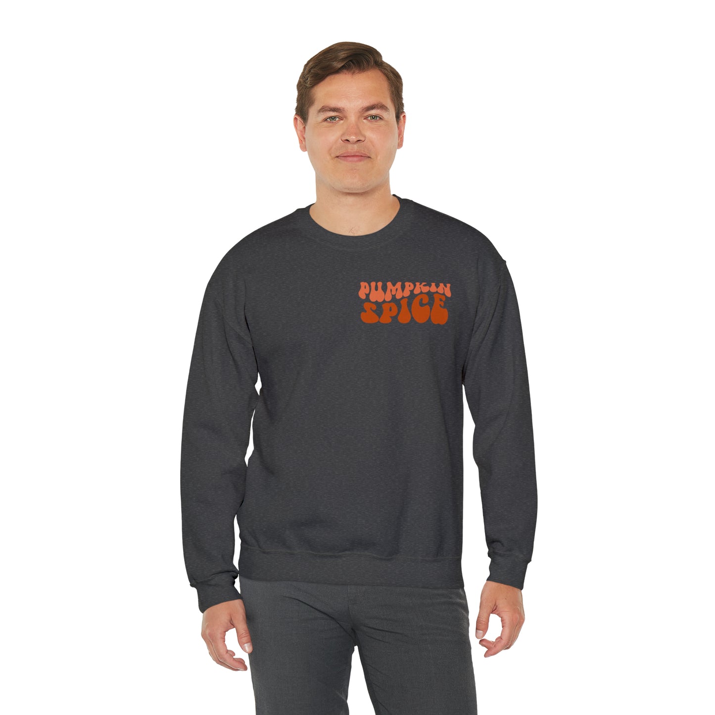 Pumpkin Spice and Chill (Front and Back) Design Heavy Blend™ Crewneck Sweatshirt