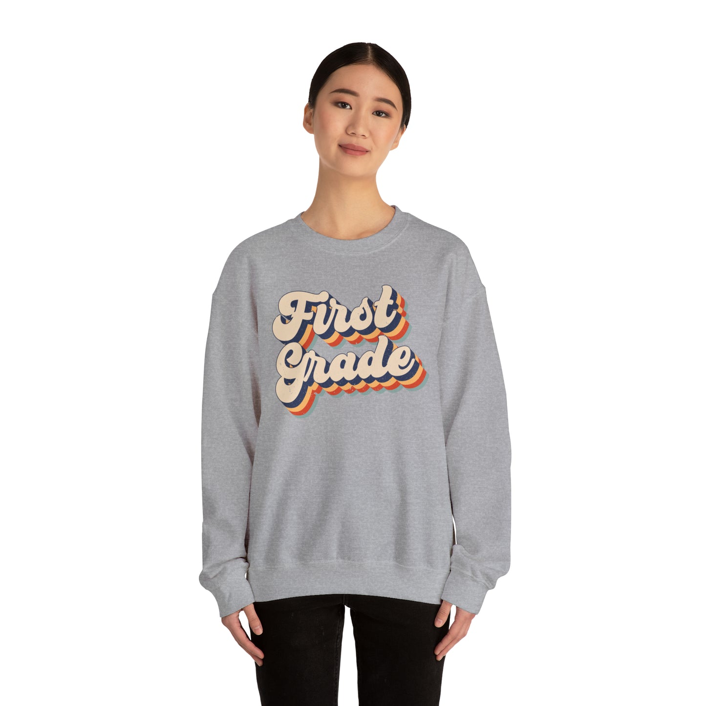 Retro 1st Grade Unisex Heavy Blend™ Crewneck Sweatshirt