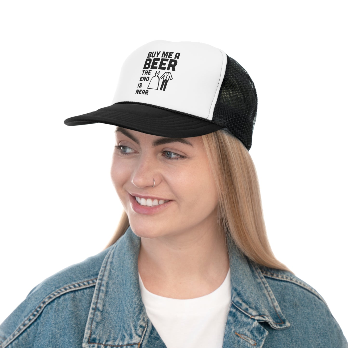 Buy Me A Beer the End is Near Tall Trucker Caps