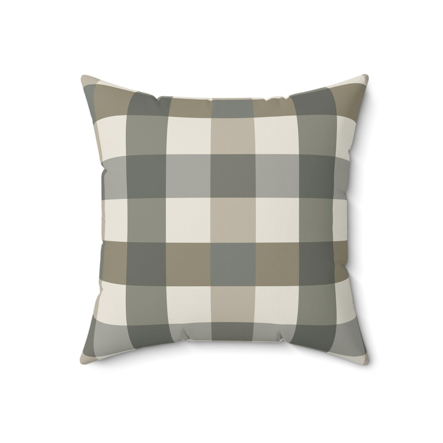 Plaid Green Fall/ Halloween Spun Polyester Square Pillow