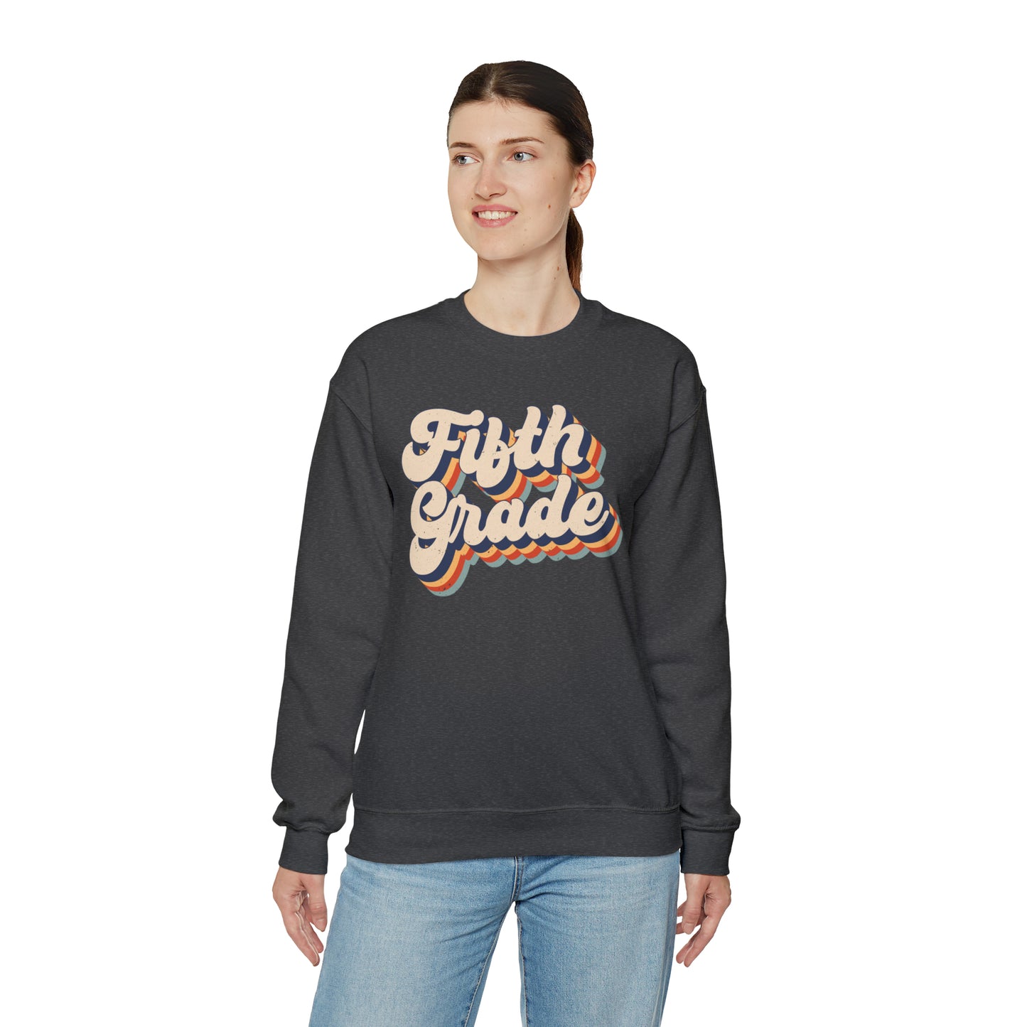 Retro Fifth Grade Unisex Heavy Blend™ Crewneck Sweatshirt