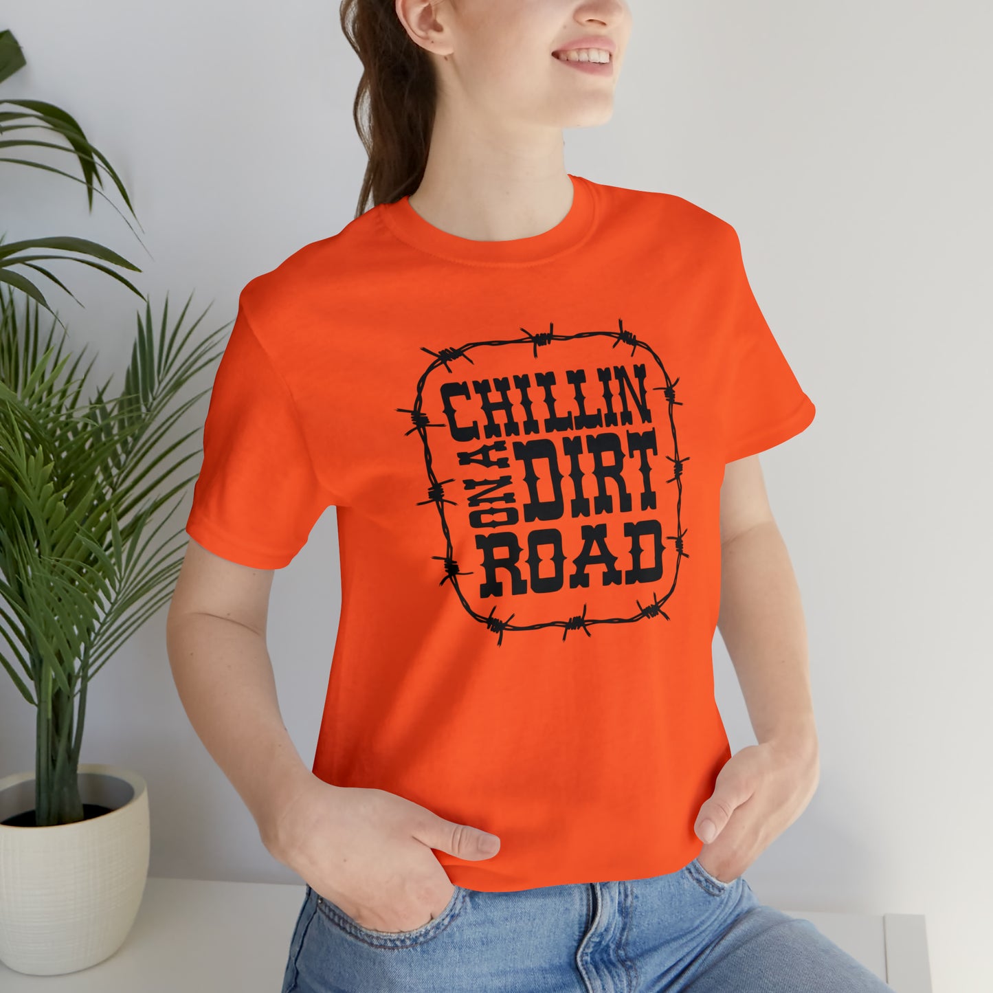 "Chillin' on a Dirt Road" Unisex Jersey Short Sleeve Tee