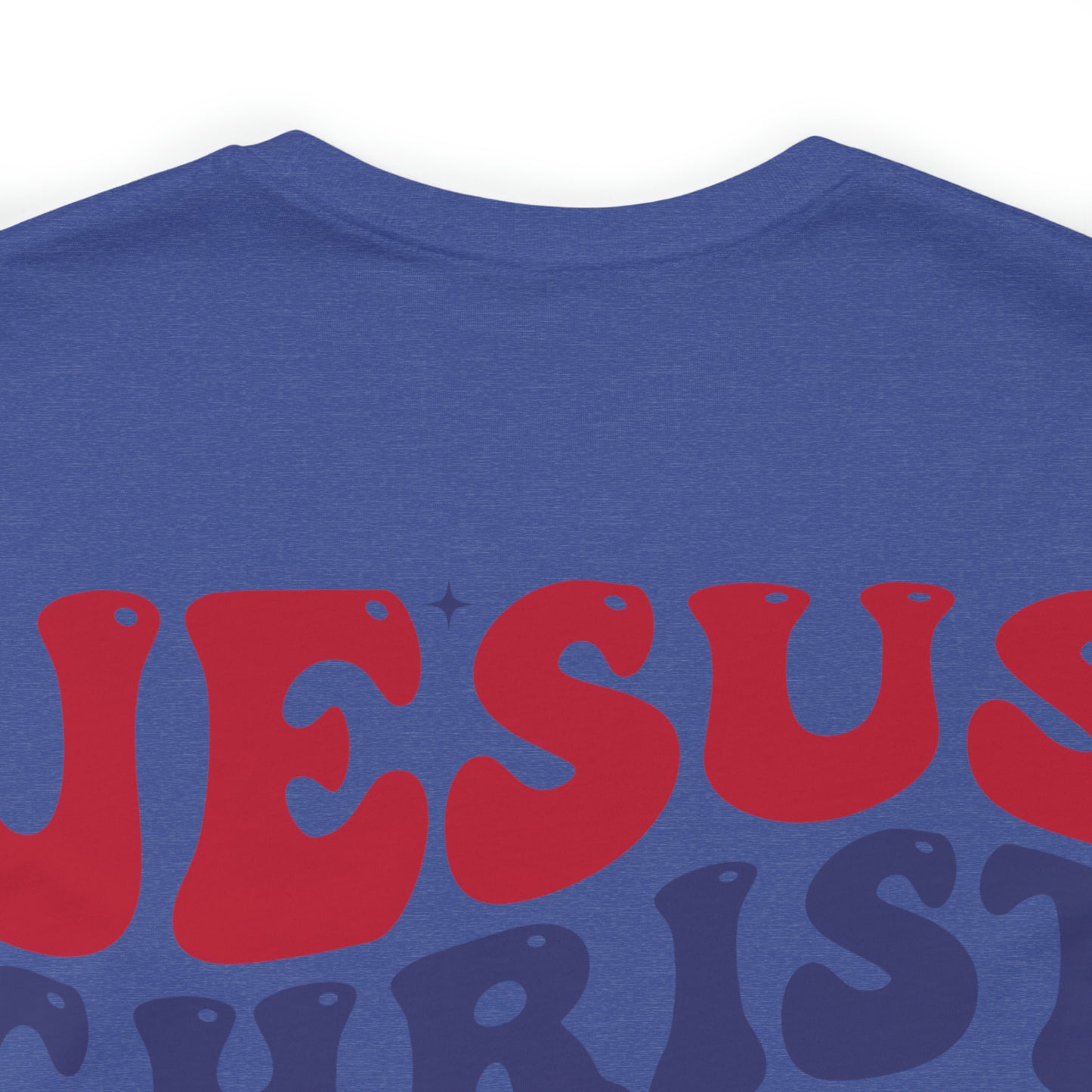 "Jesus Christ Stars and Stripes" (Front and Back Design) Unisex Jersey Short Sleeve Tee