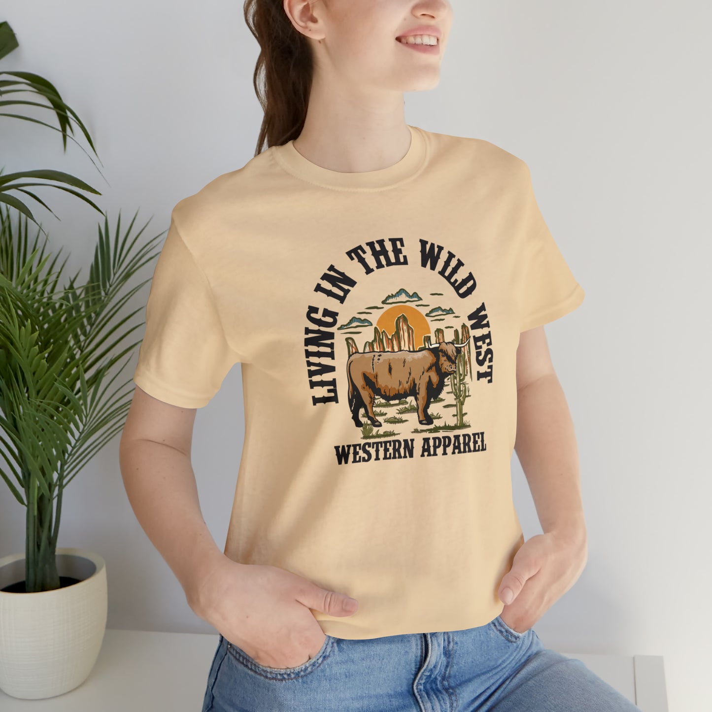 "Living in in the Wildwest" Unisex Jersey Short Sleeve Tee