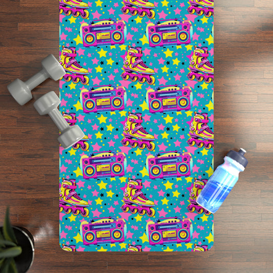 Jambox Stars Rollerblade 80's and 90's Pattern Rubber Yoga Mat