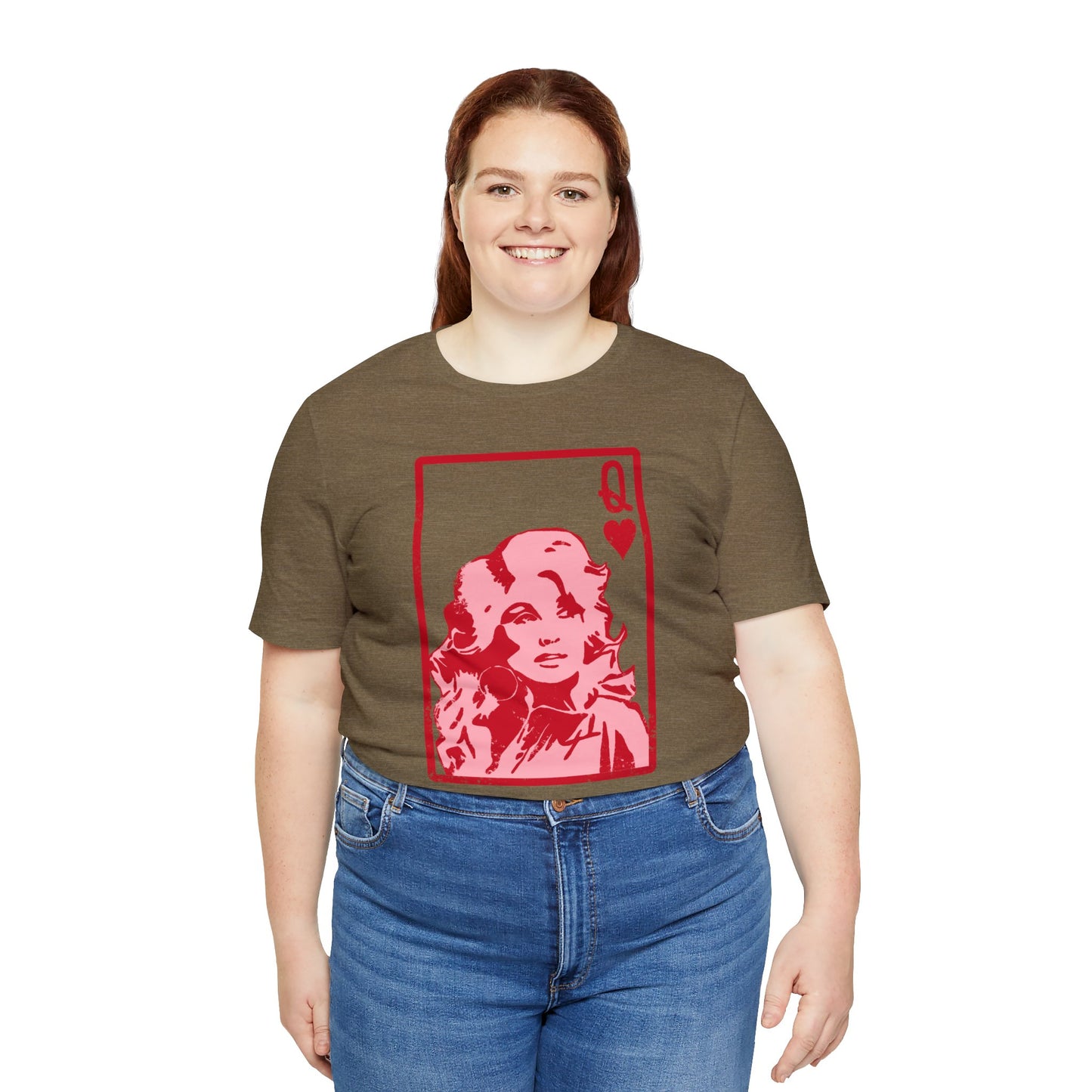 Dolly Queen of Hearts Valentine Bella Jersey Short Sleeve Tee (Unisex)