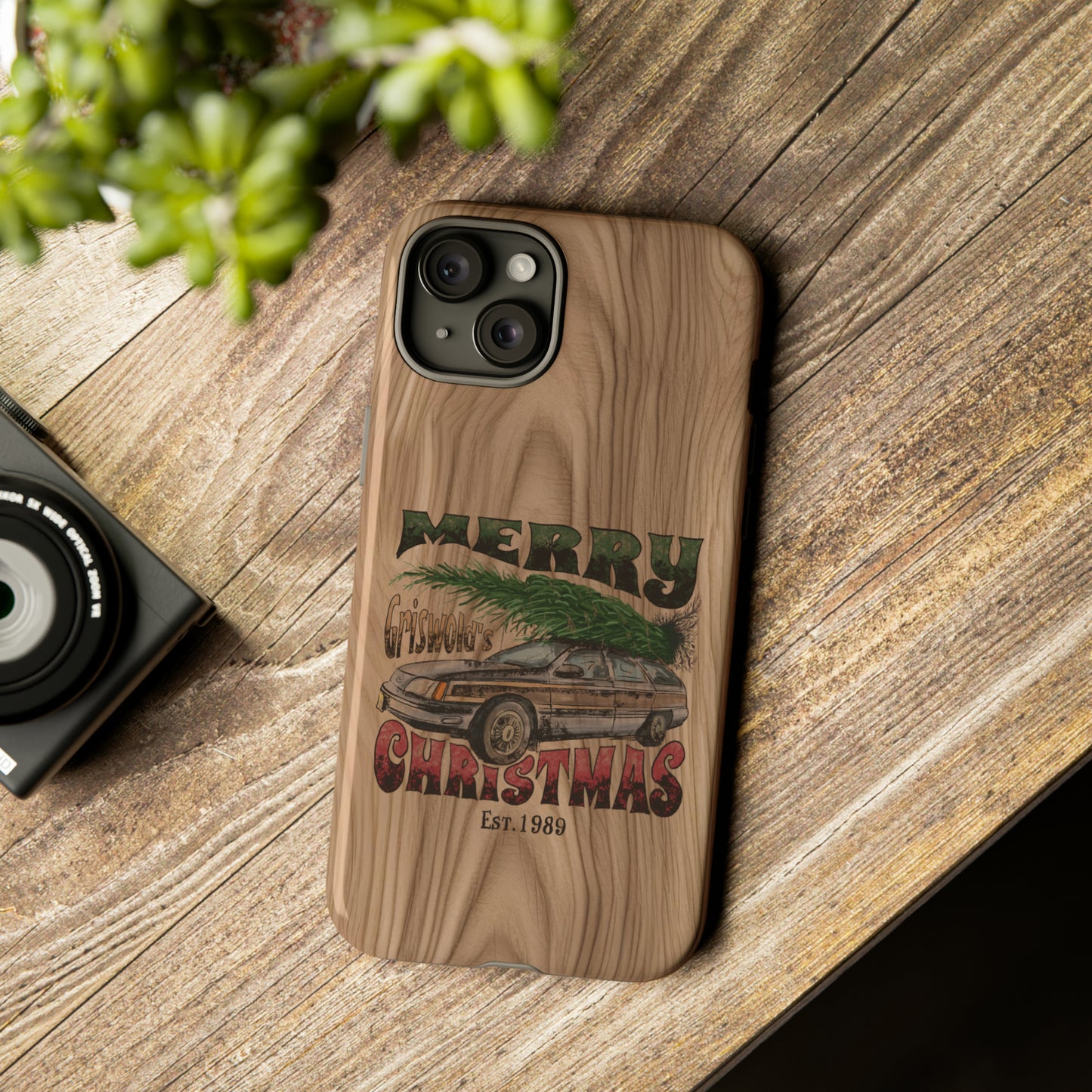 Distressed Merry Griswold's Christmas Tree Station Wagon Holiday Apple iPhone Tough Cases