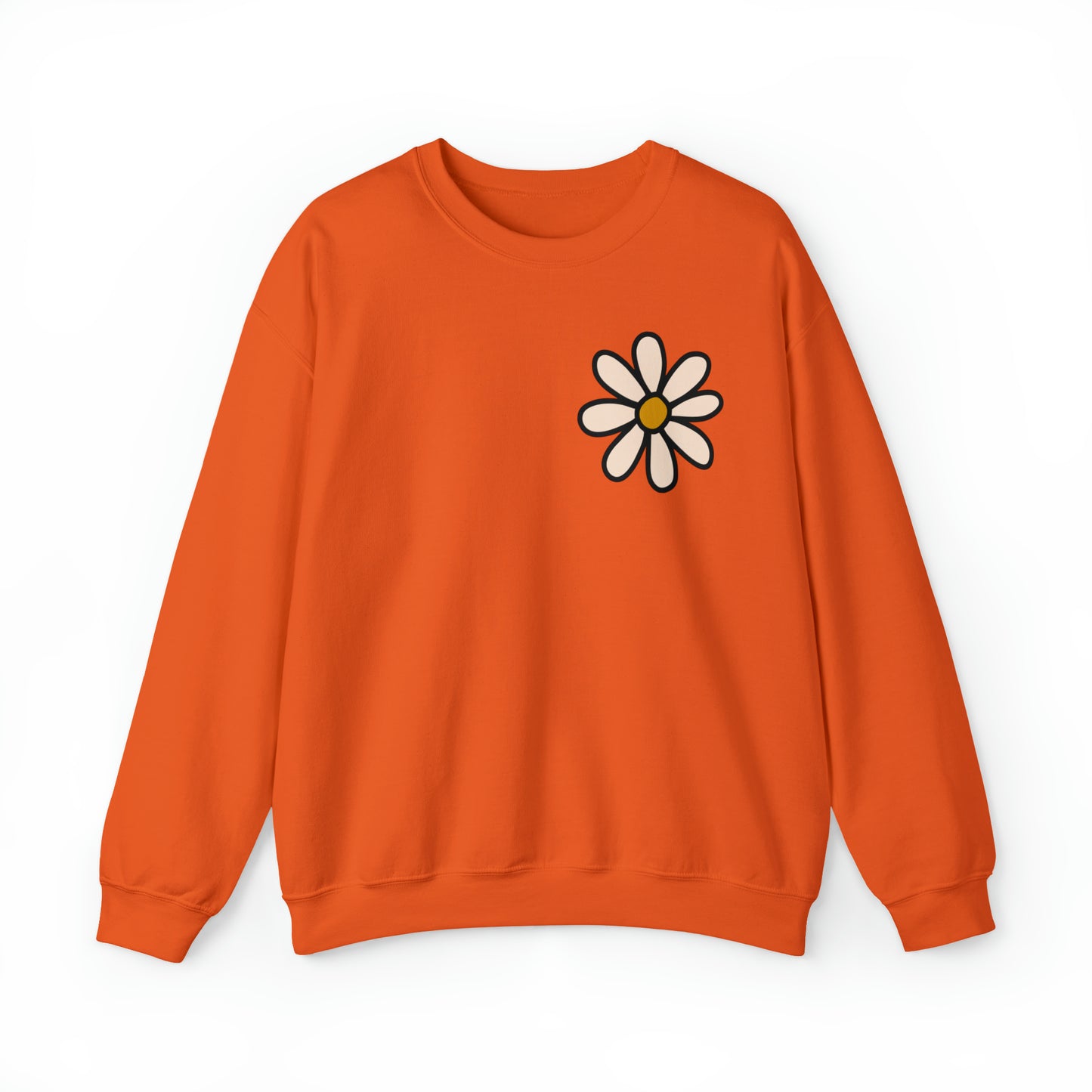 Distressed Daisy Love Like Jesus -  Front and Back Design Heavy Blend™ Crewneck Sweatshirt